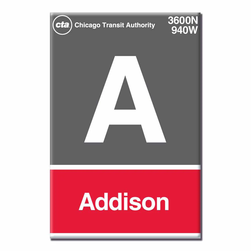 Addison Street Portrait L Stop Magnet