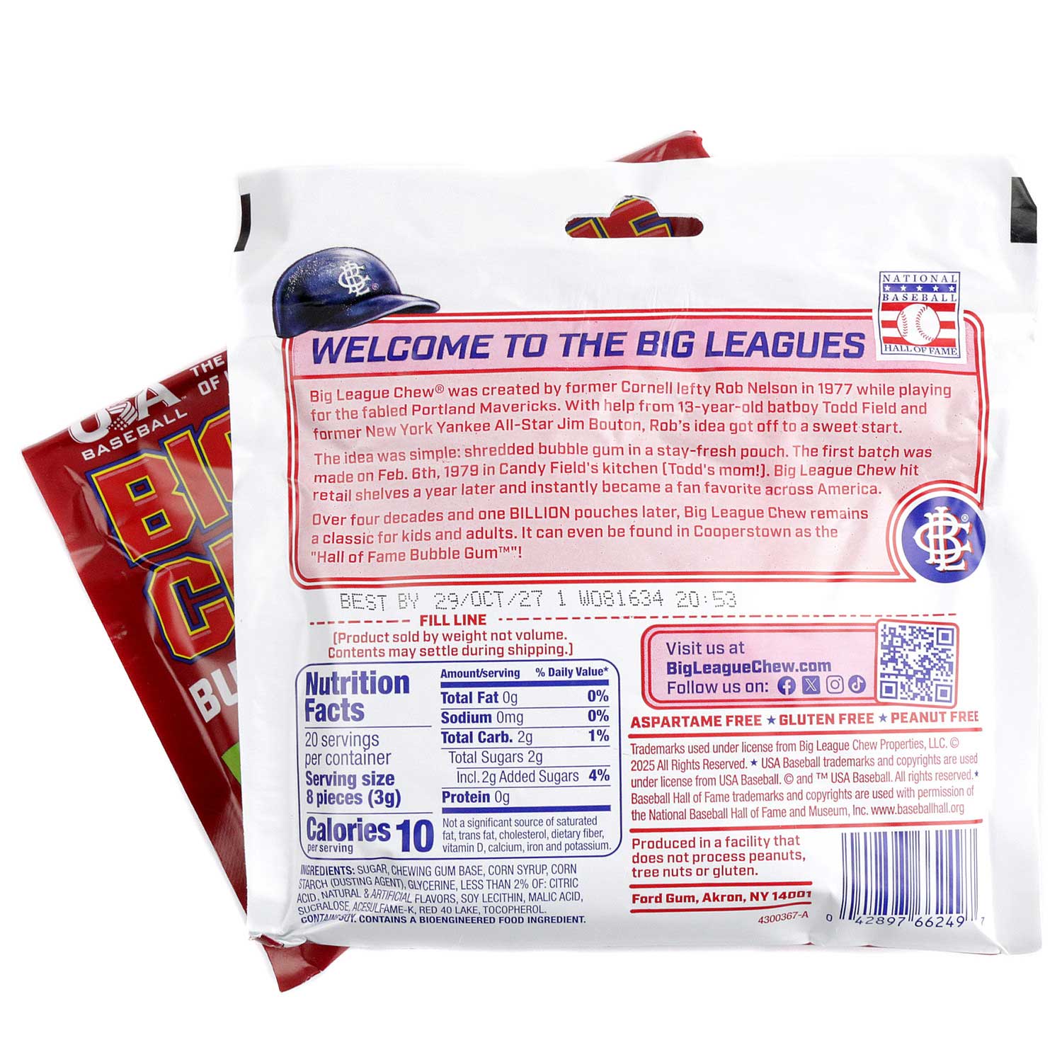 Big League Chew Pouch Sour Cherry Flavor - Image 2