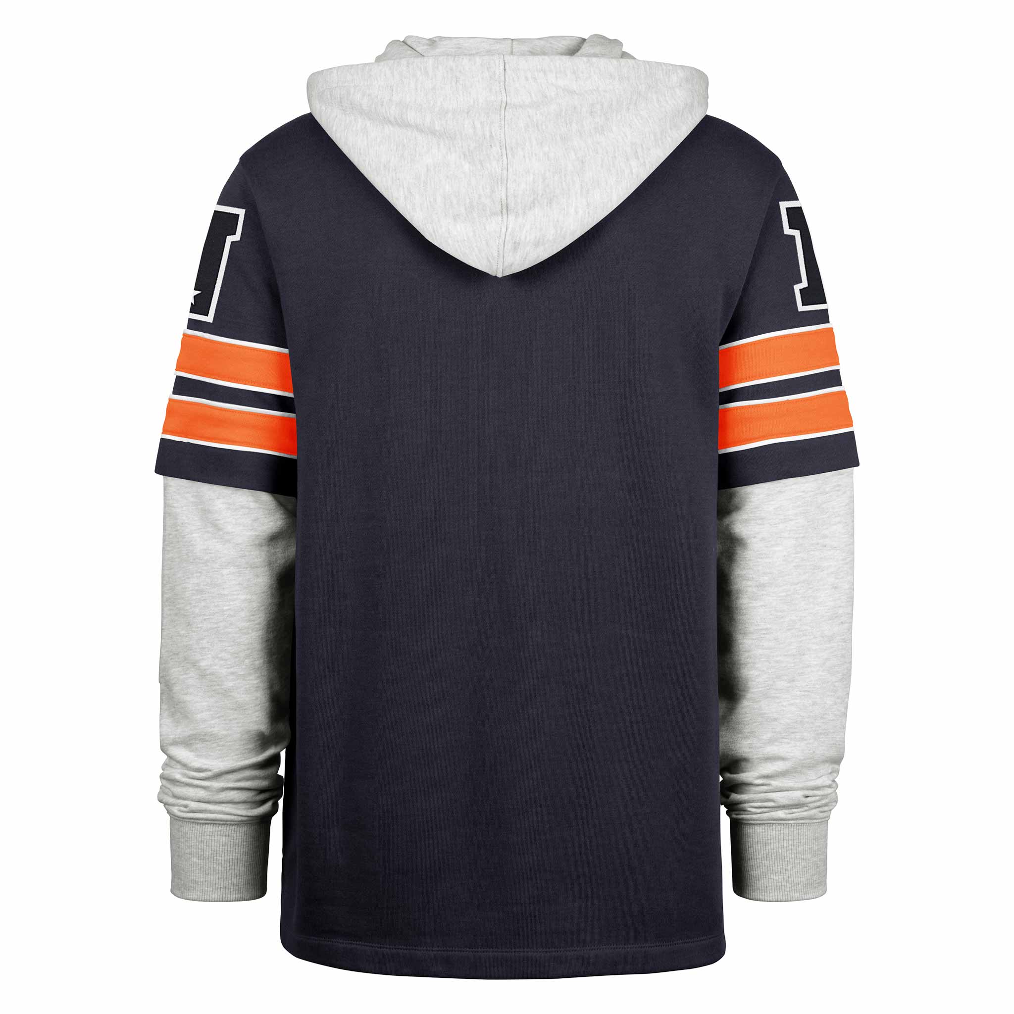 Chicago Bears 47 Brand Atlas Navy Double Header Blitz Hooded Sweatshirt - Image 2