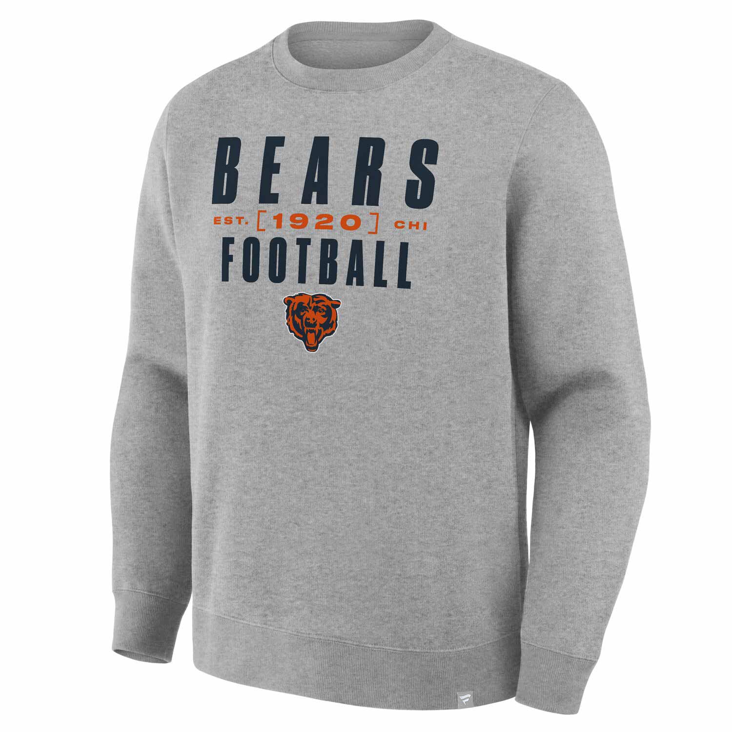 Chicago Bears Fanatics Grey Redzone Powerful Throw Legacy Crewneck Sweatshirt