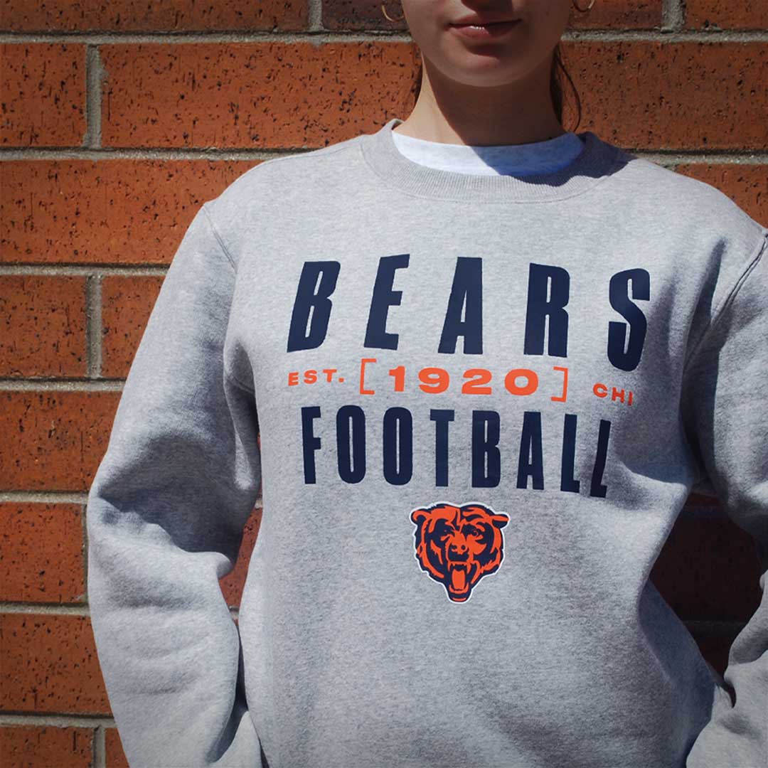 Chicago Bears Fanatics Grey Redzone Powerful Throw Legacy Crewneck Sweatshirt - Image 3