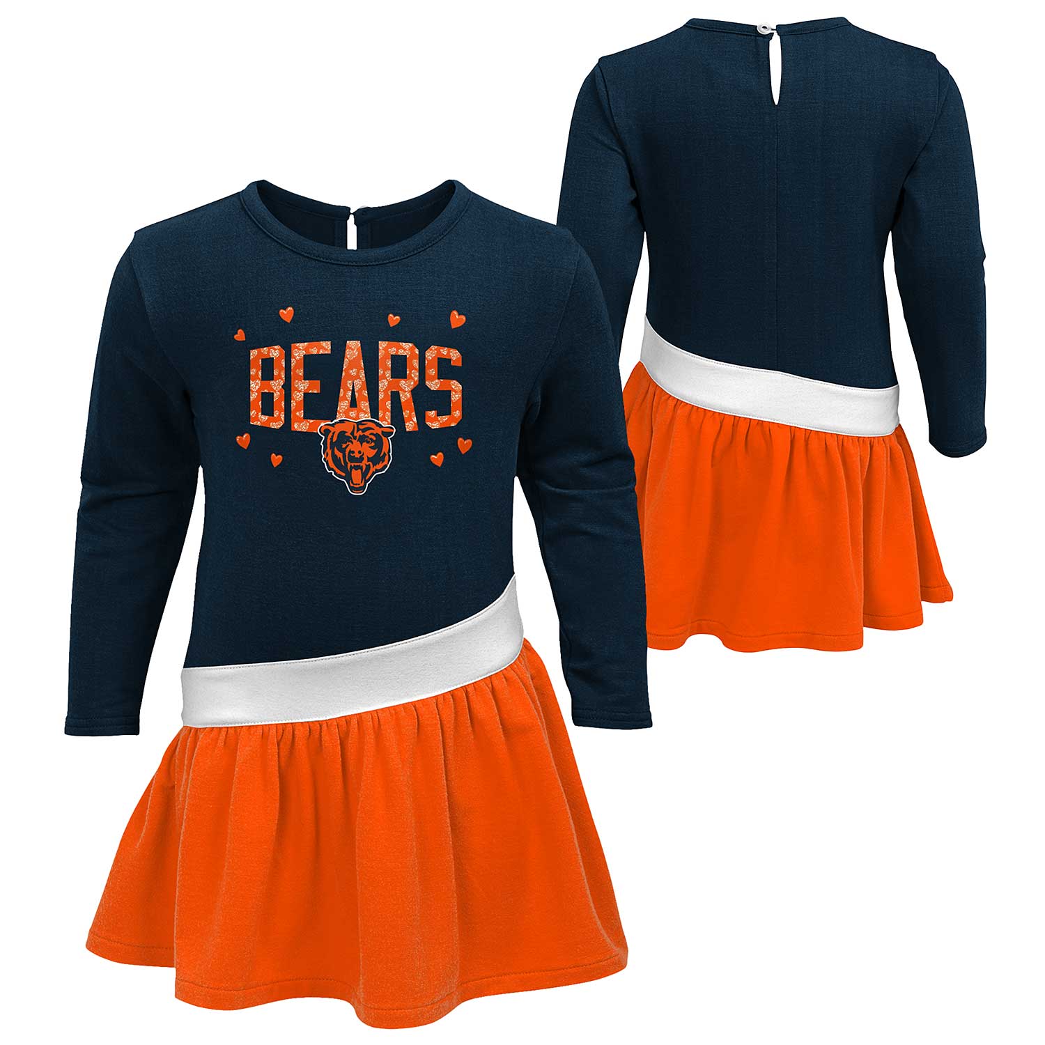 Chicago Bears Girls Heart 2 Heart Jersey Tunic L/S Shirt - Image 2