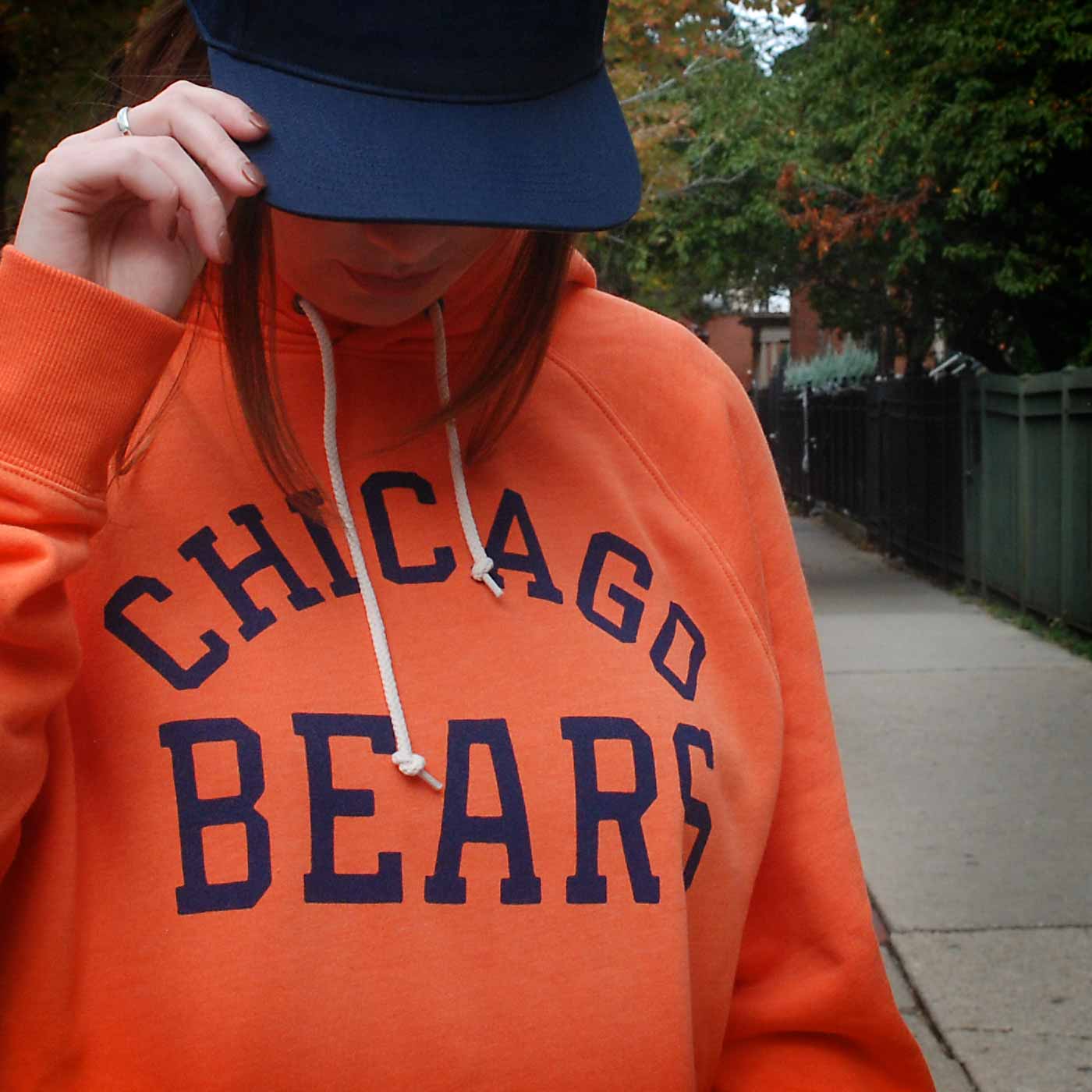 Chicago Bears Homage Orange Classic Hooded Sweatshirt - Image 2
