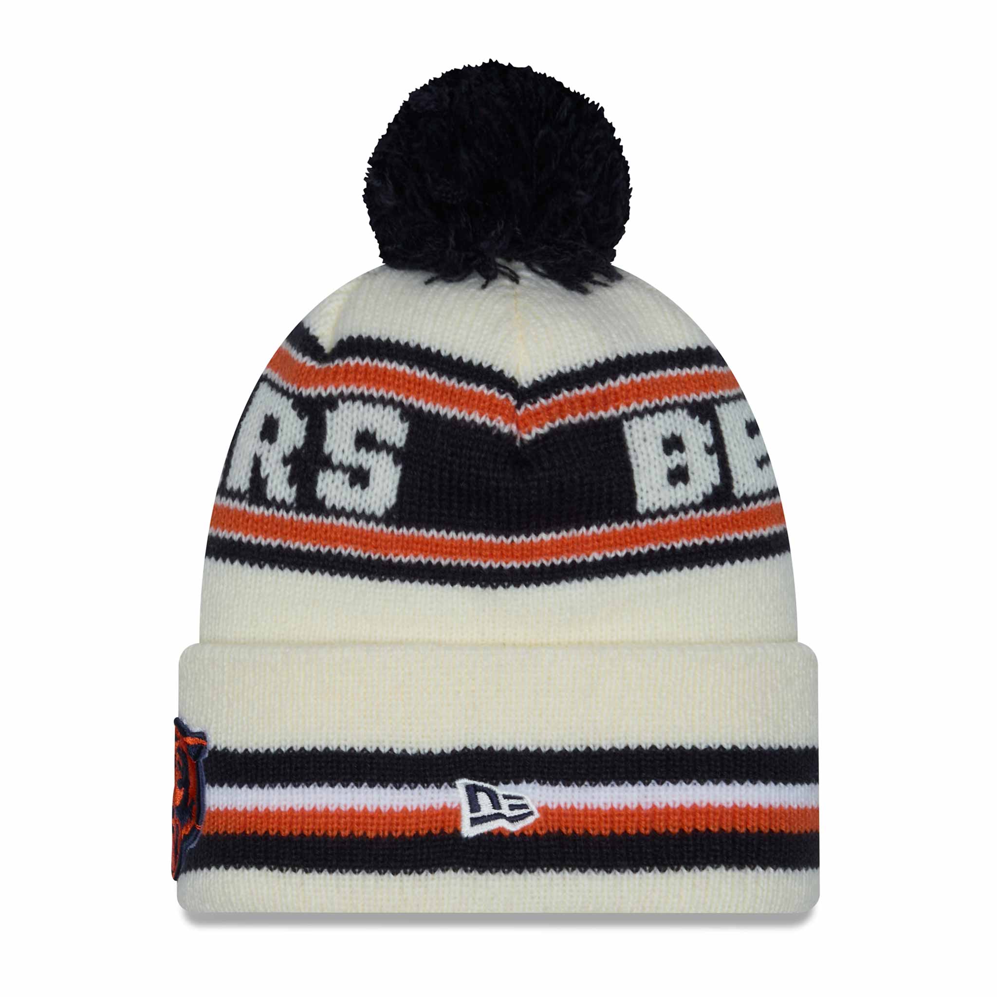 Chicago Bears New Era Cream Classic Bear Face logo Knit Cap - Image 2