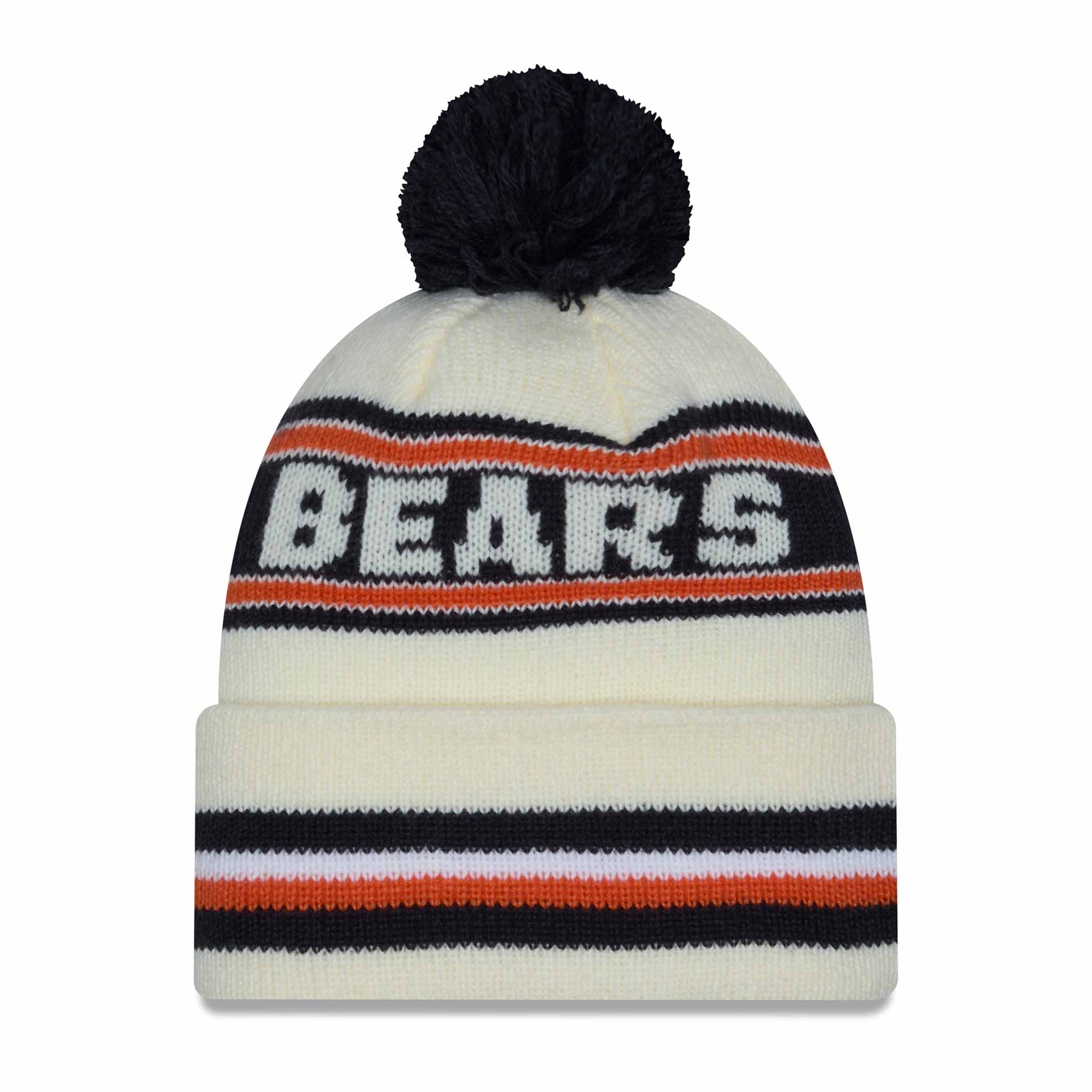 Chicago Bears New Era Cream Classic Bear Face logo Knit Cap - Image 3