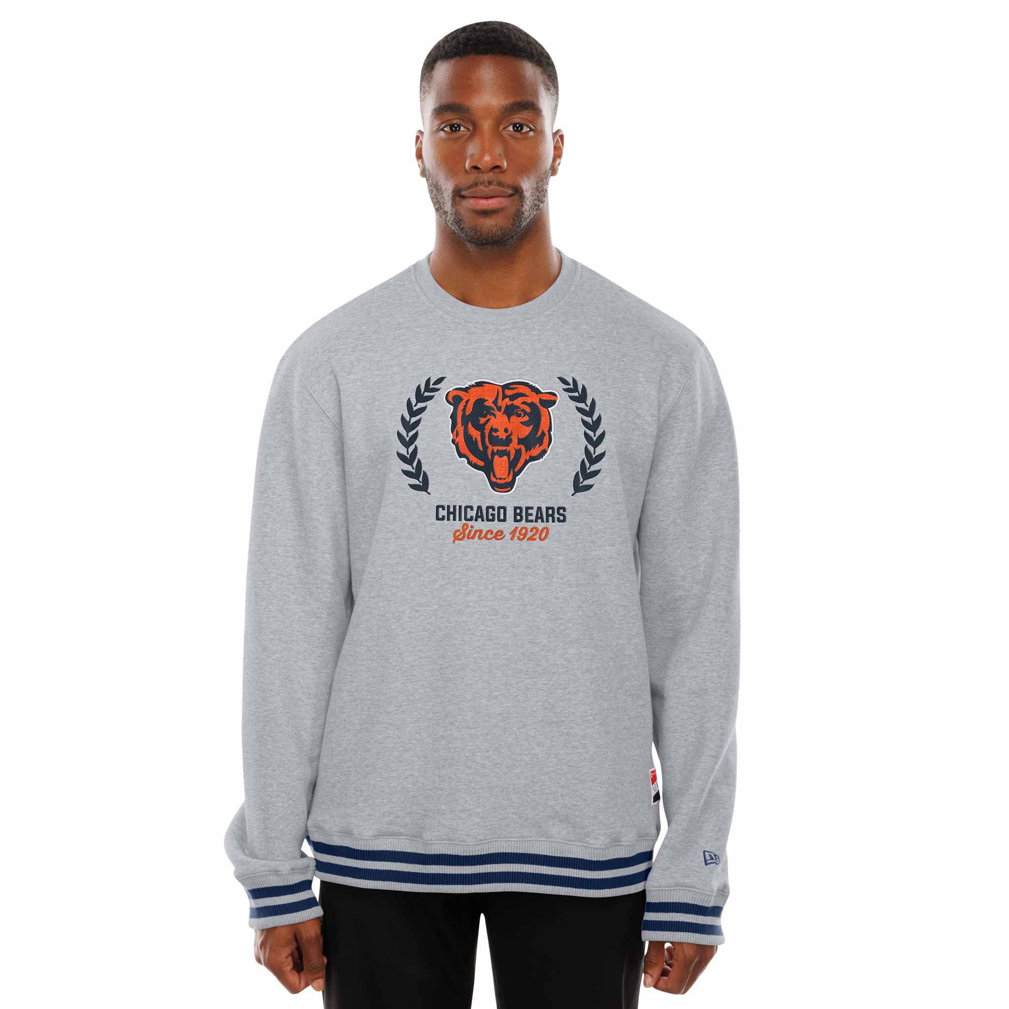 Chicago Bears New Era Grey Crest Crewneck Sweatshirt - Image 2