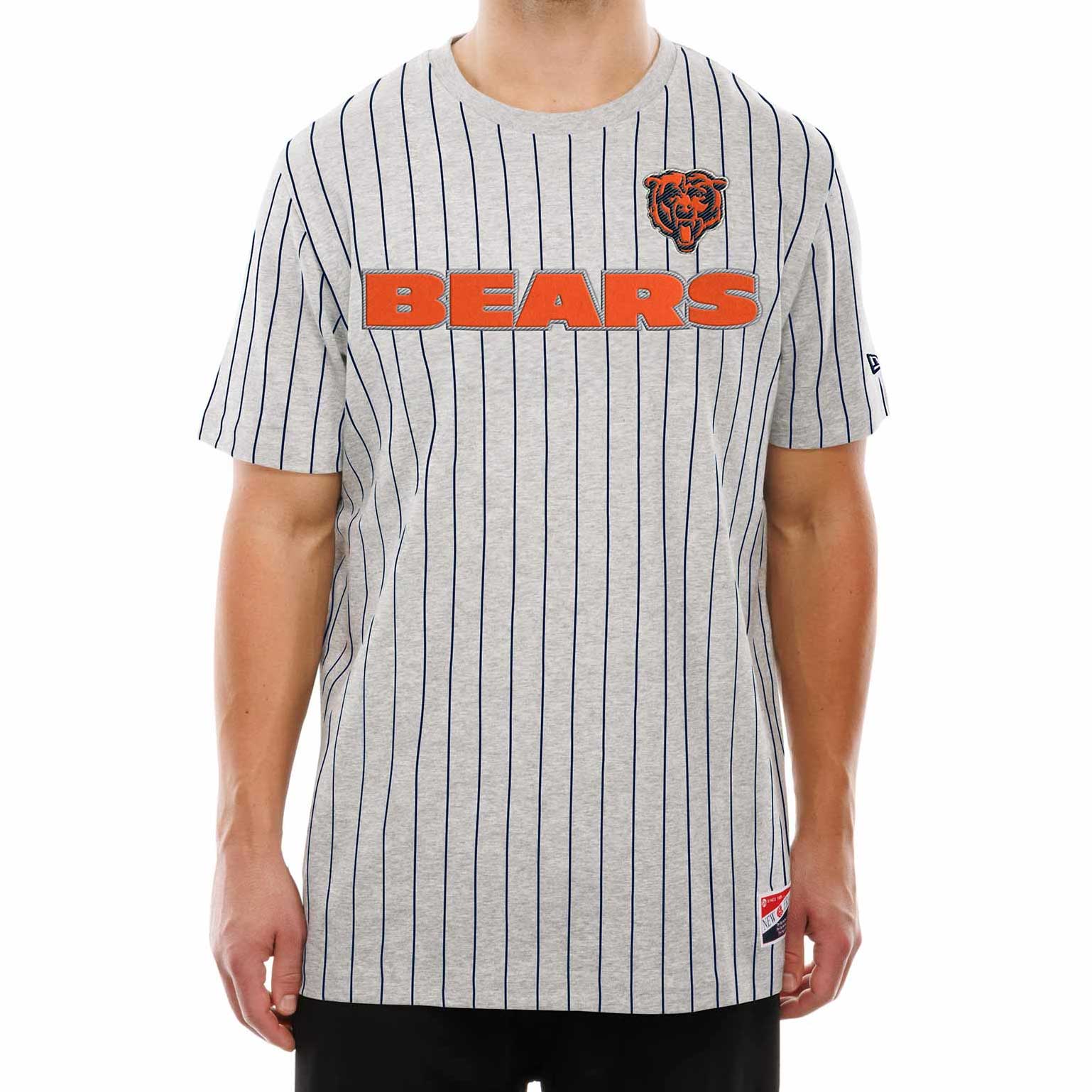 Chicago Bears New Era Grey Pinstripe Short Sleeve T-Shirt - Image 2