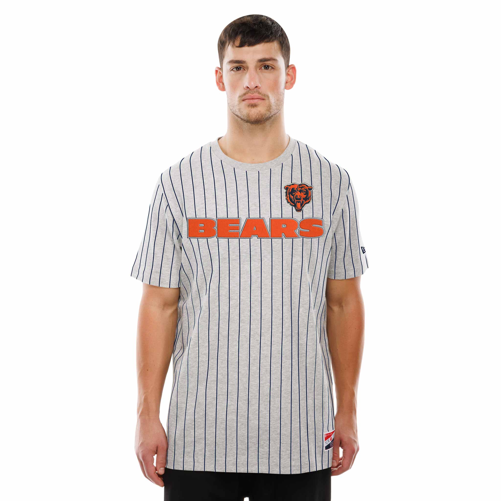 Chicago Bears New Era Grey Pinstripe Short Sleeve T-Shirt - Image 3