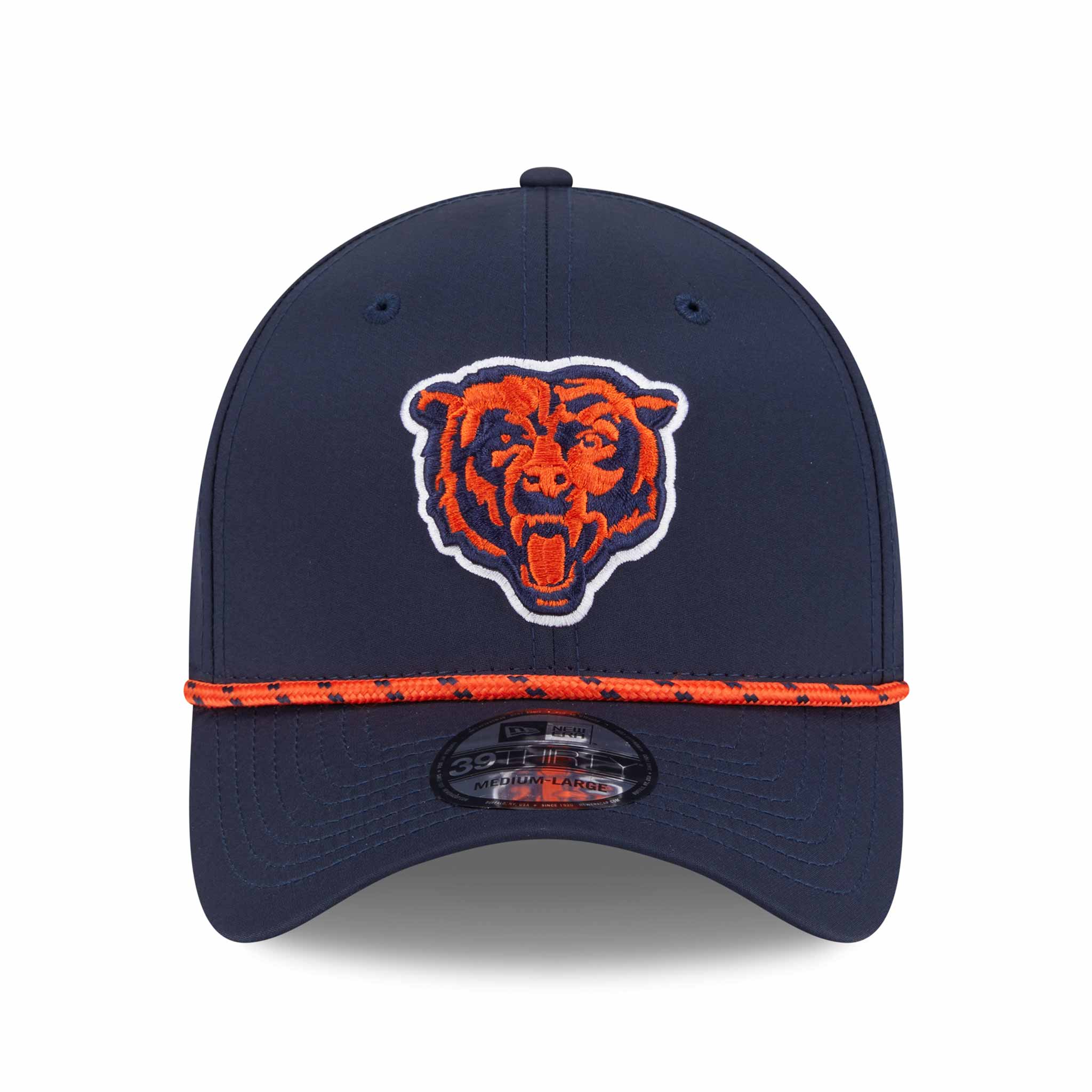 Chicago Bears New Era Navy Bear Face Perforated 39THIRTY Stretch Fit Cap - Image 4