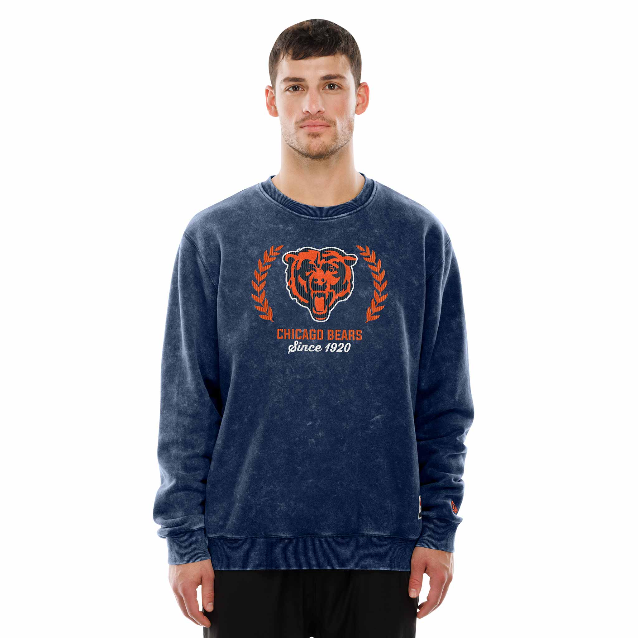 Chicago Bears New Era Navy Crest Crewneck Sweatshirt - Image 2