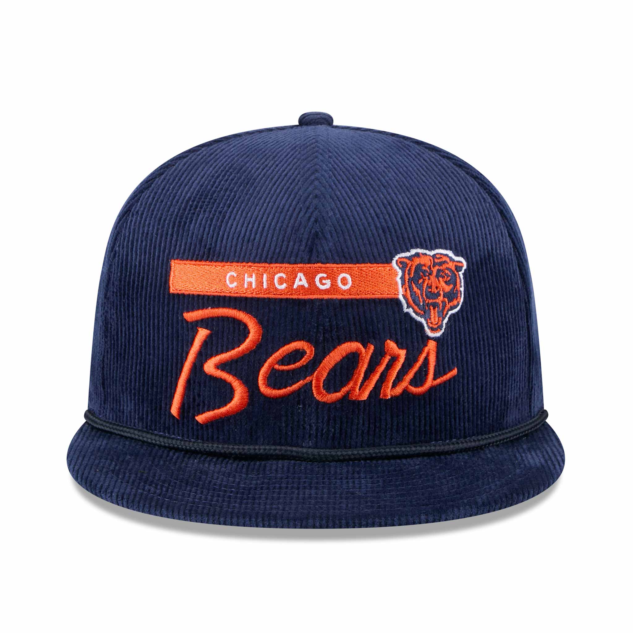 Chicago Bears New Era Navy Script Corduroy 9FIFTY Snap Back Adjustable Cap - Image 4