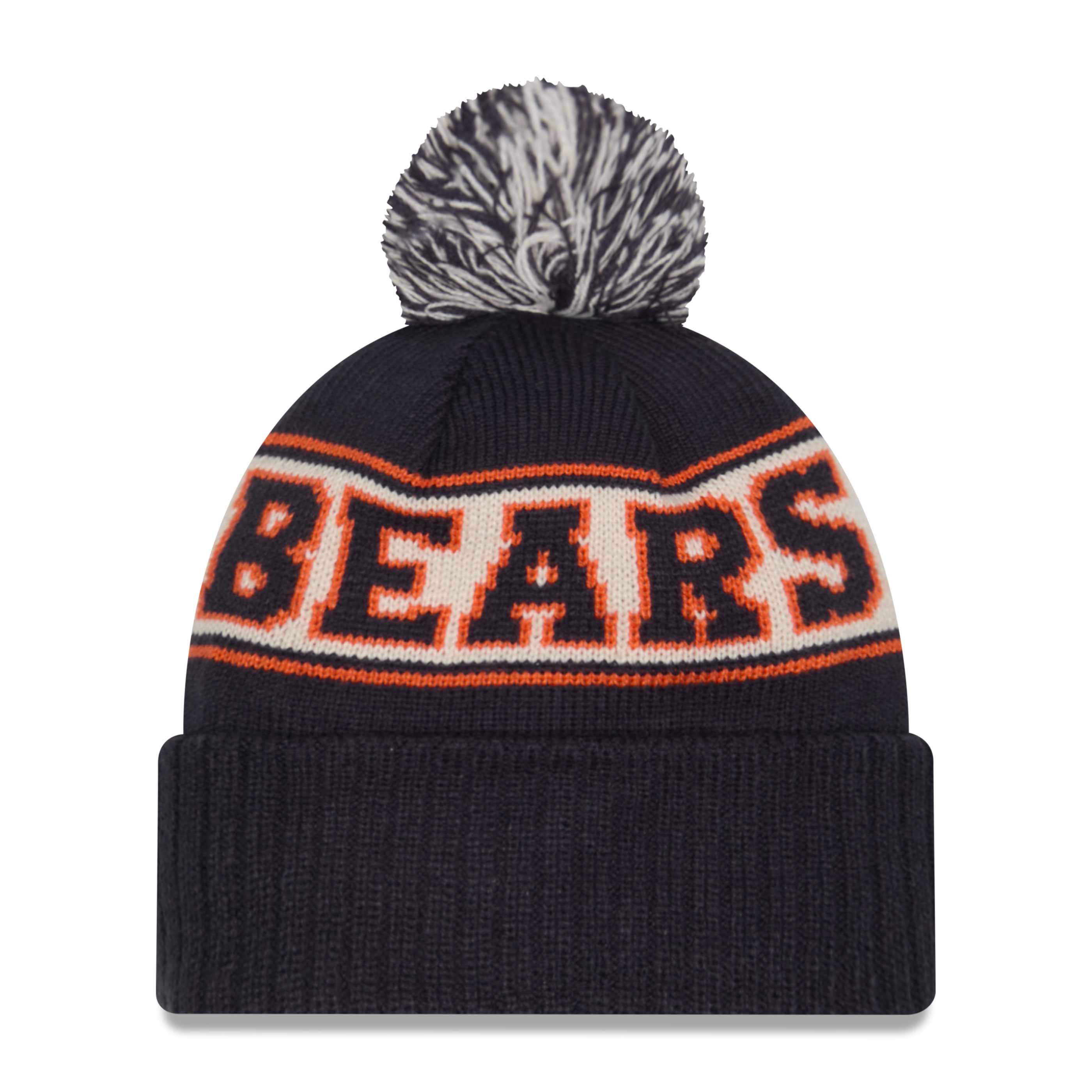 Chicago Bears New Era Retro Bear Face Knit Pom Cap - Image 2