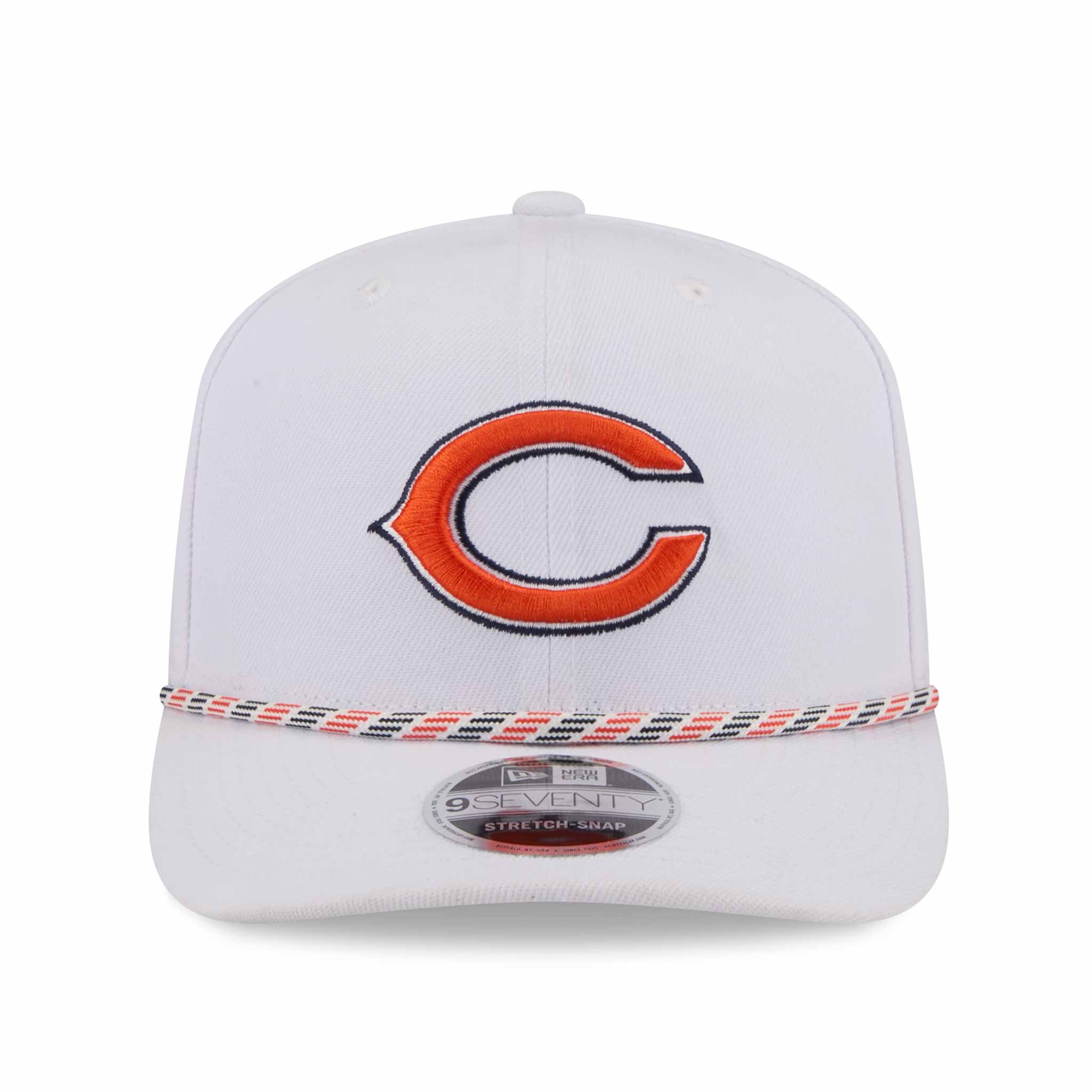 Chicago Bears New Era White Bear Face 9SEVENTY Stretch Snap Rope Adjustable Cap - Image 4