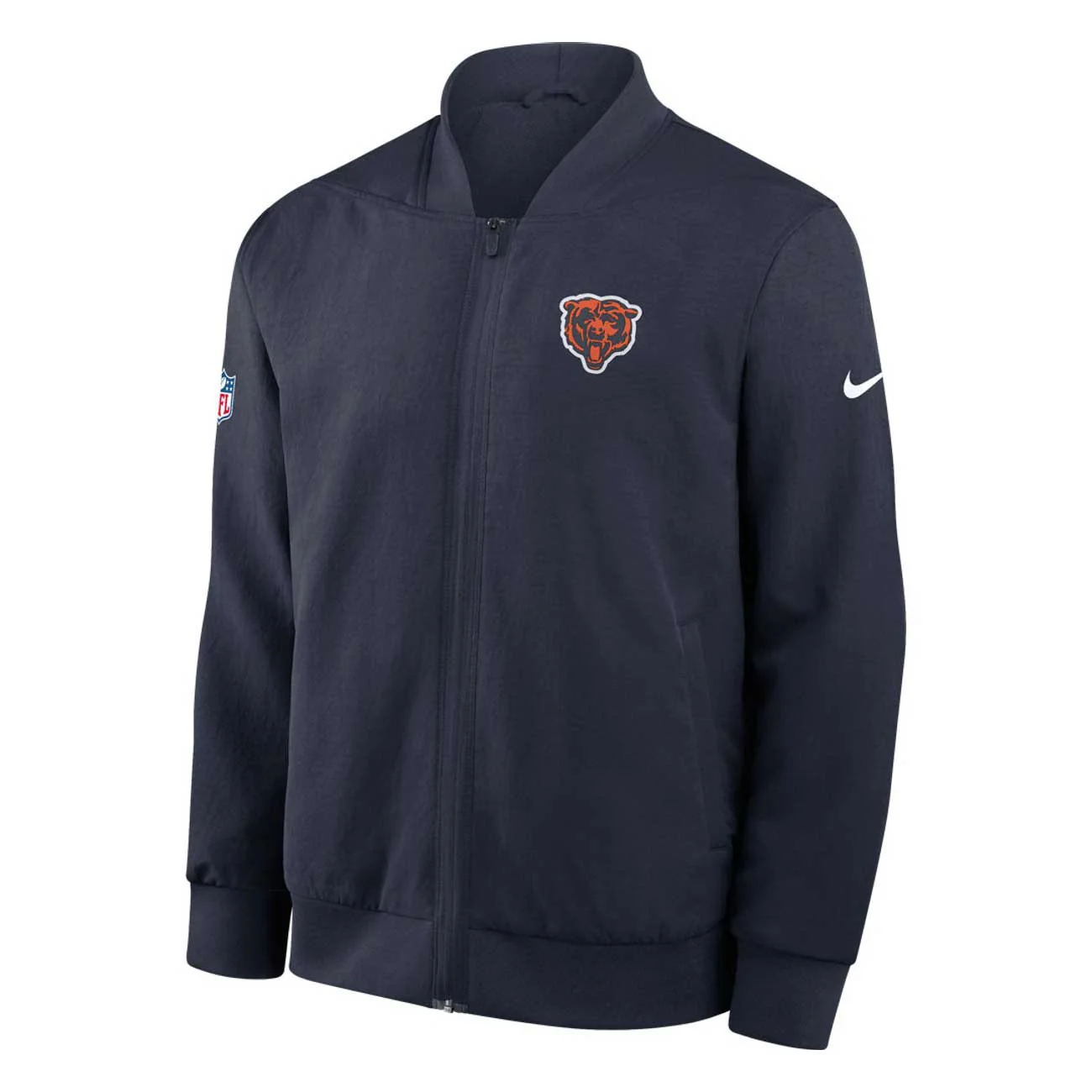 Chicago Bears Nike Navy Navy Sideline Bomber Jacket