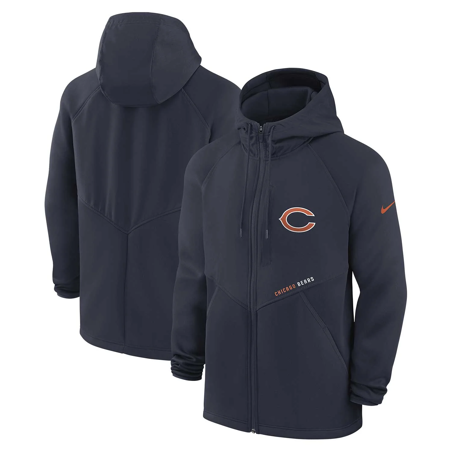 Chicago Bears Nike On-Field Full-Zip Hooded Sweatshirt - Image 2