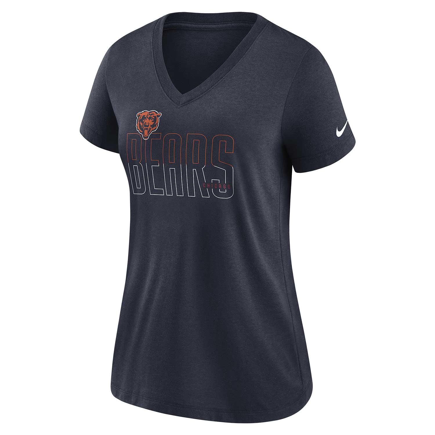 Chicago Bears Women's Nike Triblend Lockup Split V-Neck T-Shirt