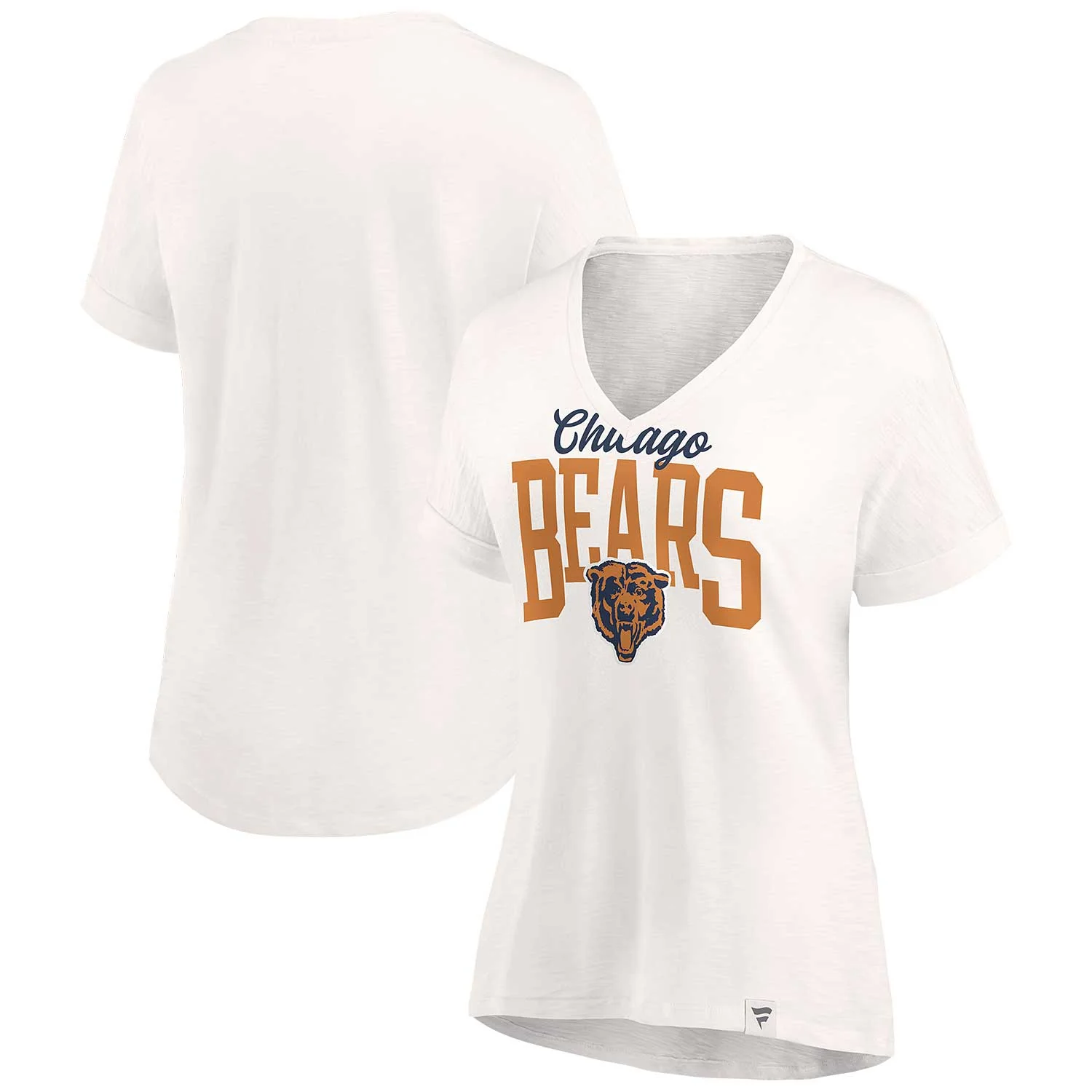 Chicago Bears Women's True Classics V-Neck Slub T-Shirt - Image 2
