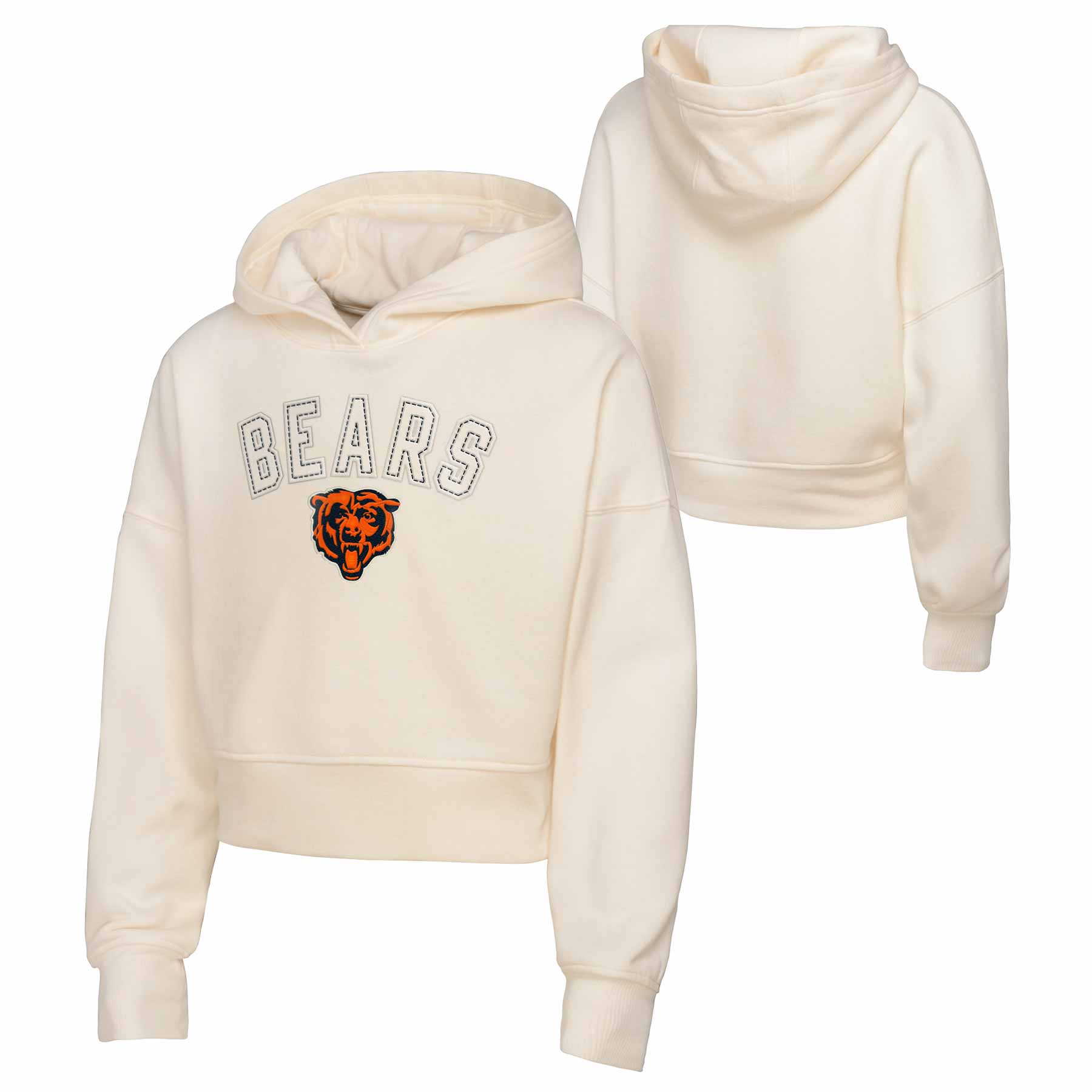 Chicago Bears Youth Girls Blitz Long Sleeved Cropped Hooded Sweatshirt - Image 3