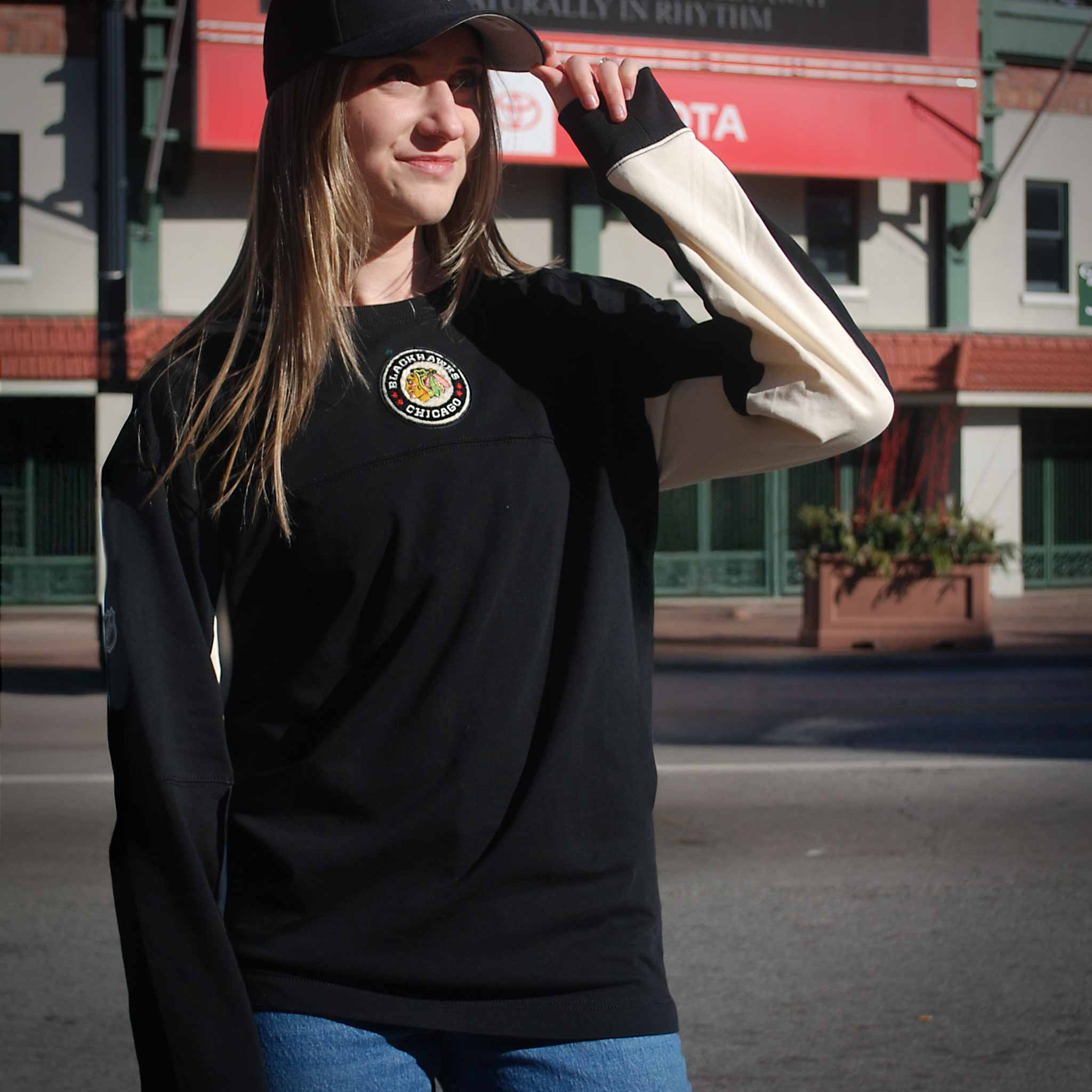 Chicago Blackhawks 2025 Winter Classic Authentic Pro Crew Neck Sweatshirt - Image 3