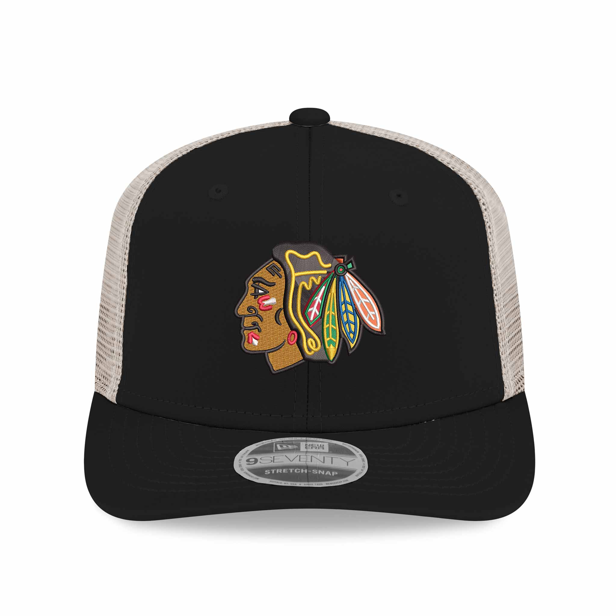Chicago Blackhawks 2025 Winter Classic New Era 9SEVENTY Stretch Snap Black Stone Adjustable Mesh Cap - Image 4