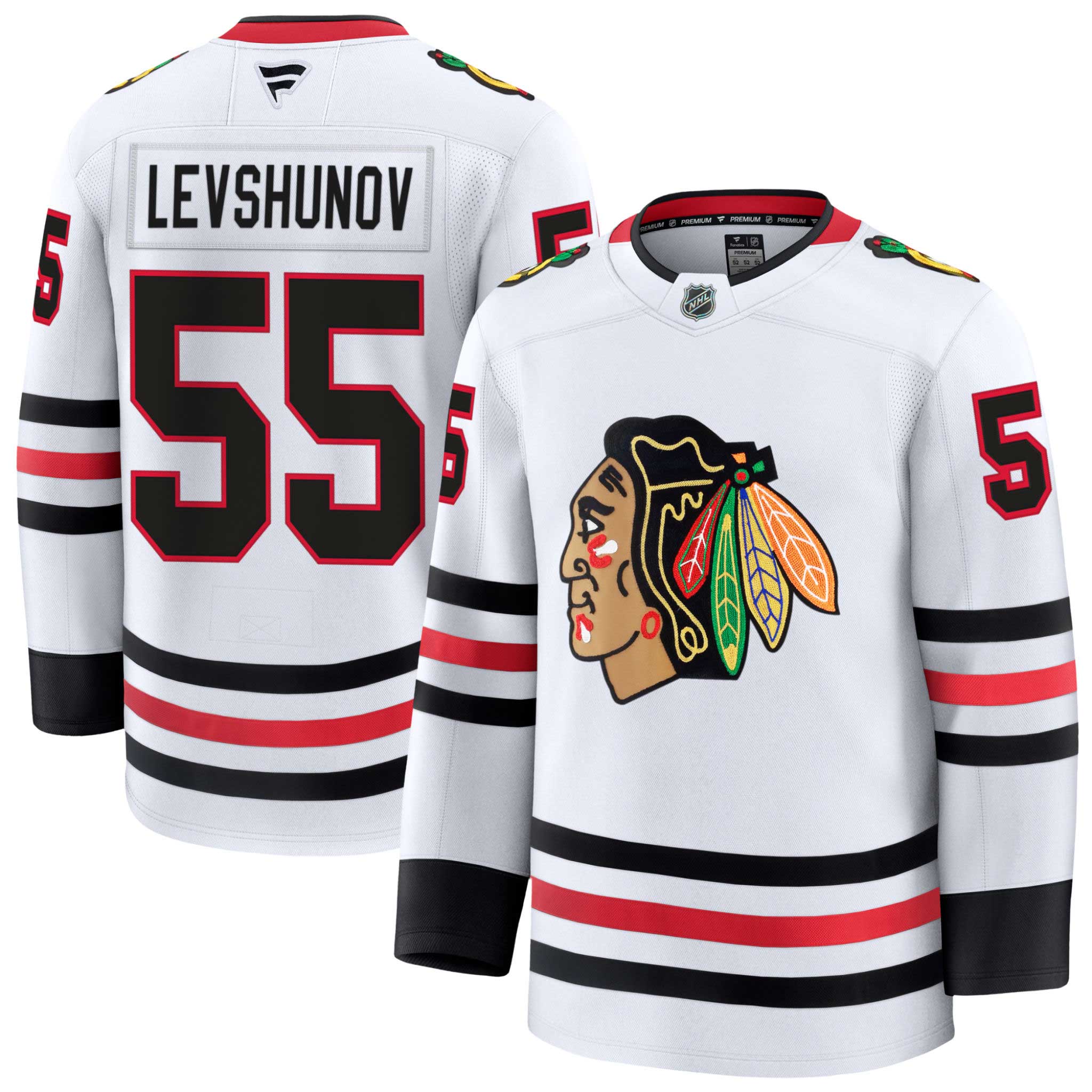 Chicago Blackhawks Artyom Levshunov Fanatics Road Premium Jersey With Authentic Lettering