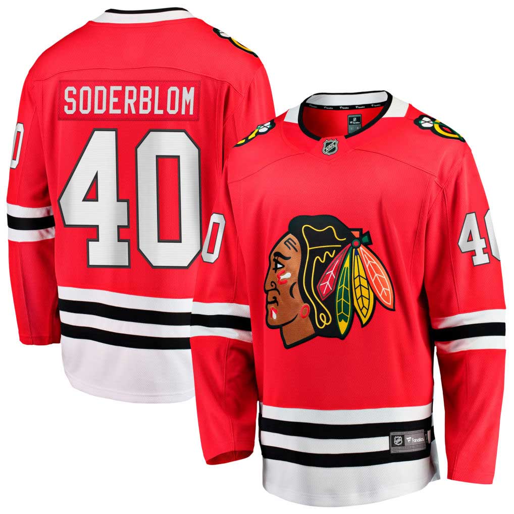 Chicago Blackhawks Arvid Soderblom Home Breakaway Jersey With Authentic Lettering