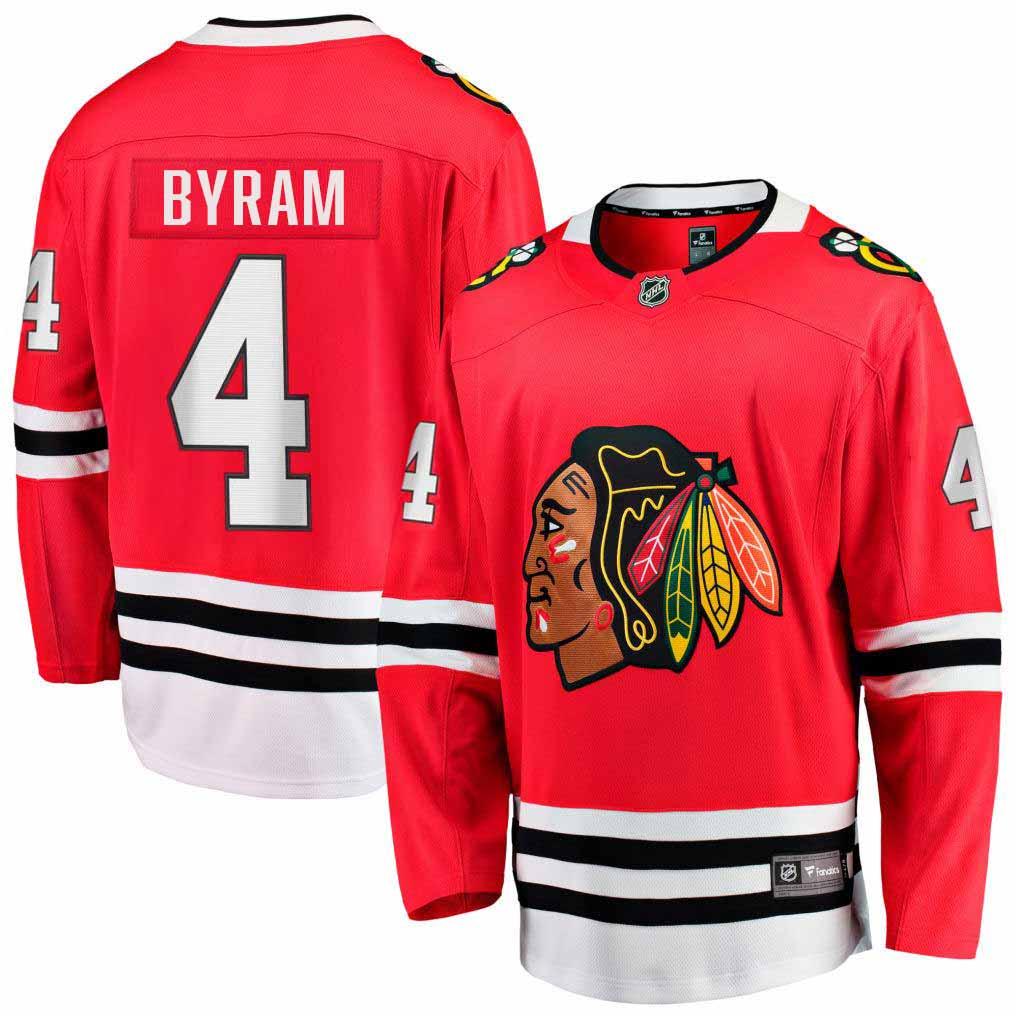 Chicago Blackhawks Bowen Byram Home Breakaway Jersey With Authentic Lettering