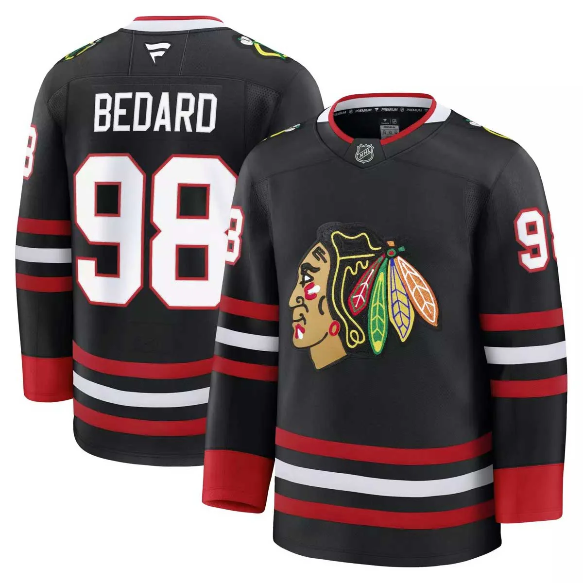Chicago Blackhawks Connor Bedard Fanatics 2025 Alternate Premium Jersey With Authentic Lettering