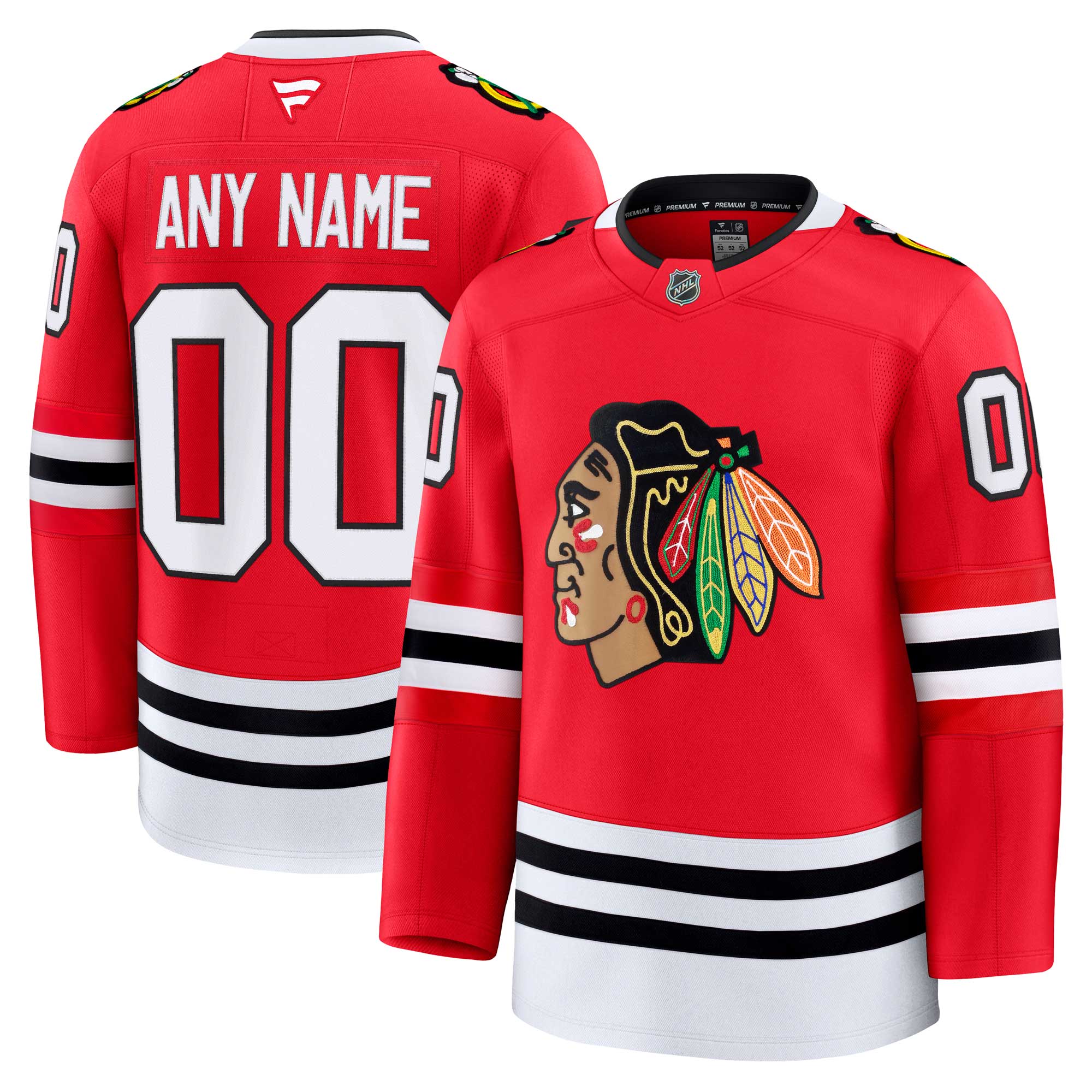 Chicago Blackhawks Customized Fanatics Home Premium Jersey With Authentic Lettering