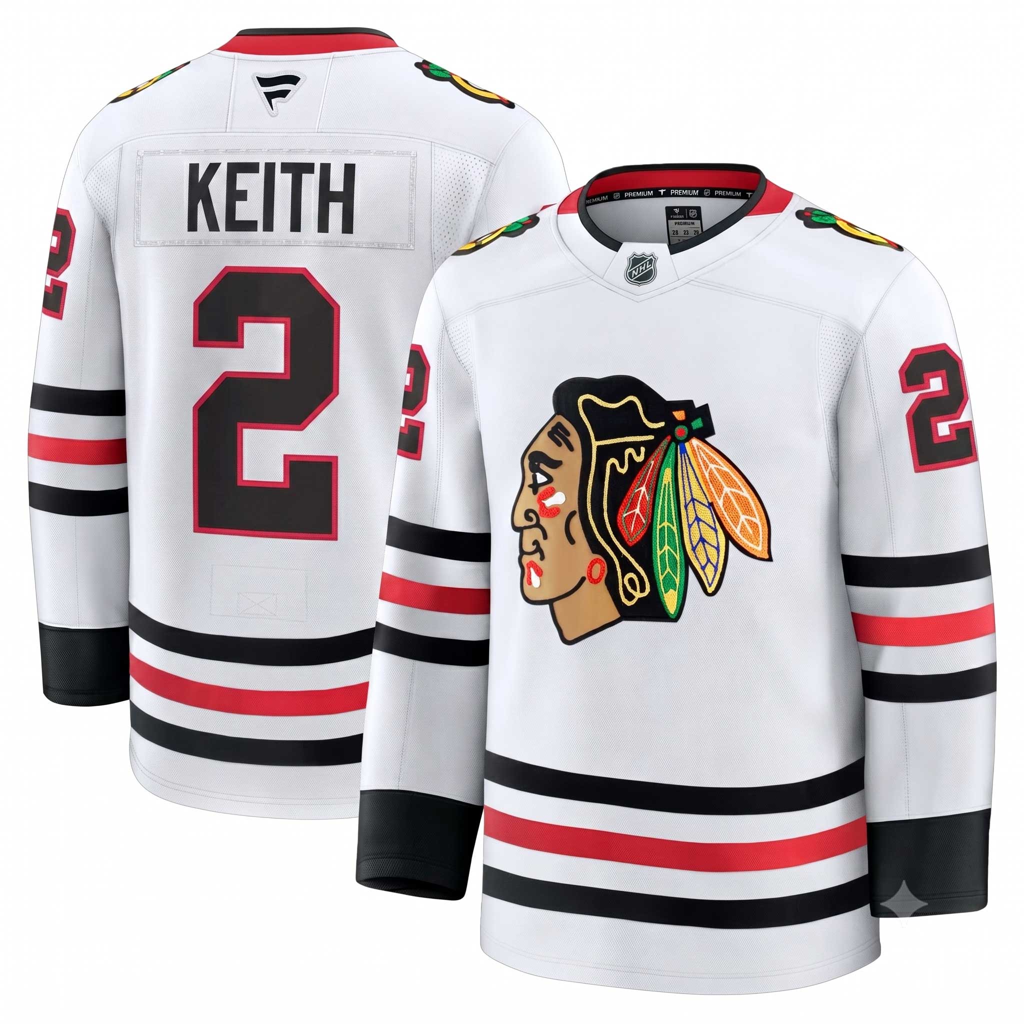 Chicago Blackhawks Duncan Keith Fanatics Road Premium Jersey With Authentic Lettering