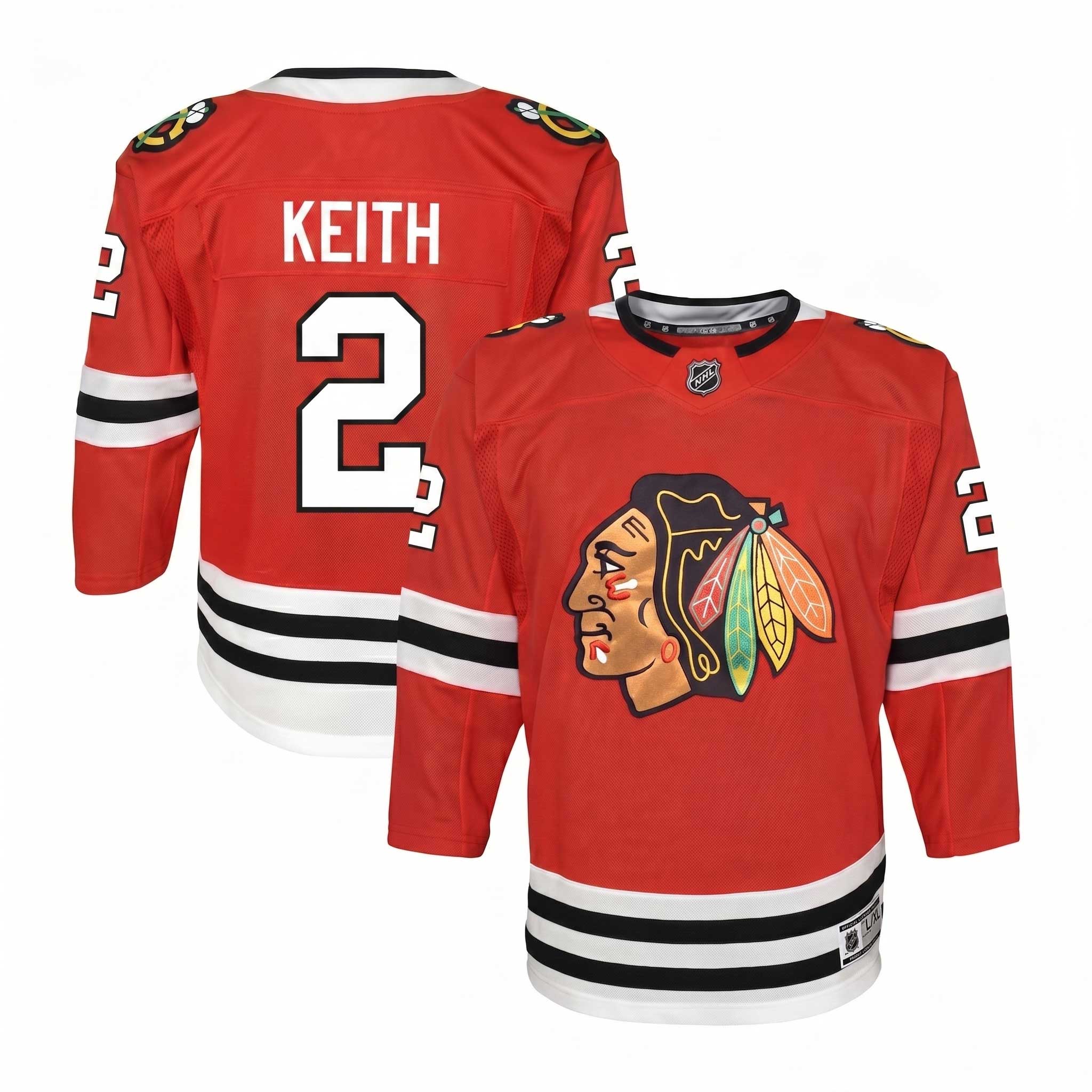 Chicago Blackhawks Duncan Keith Youth Home Premier Jersey with Authentic Lettering