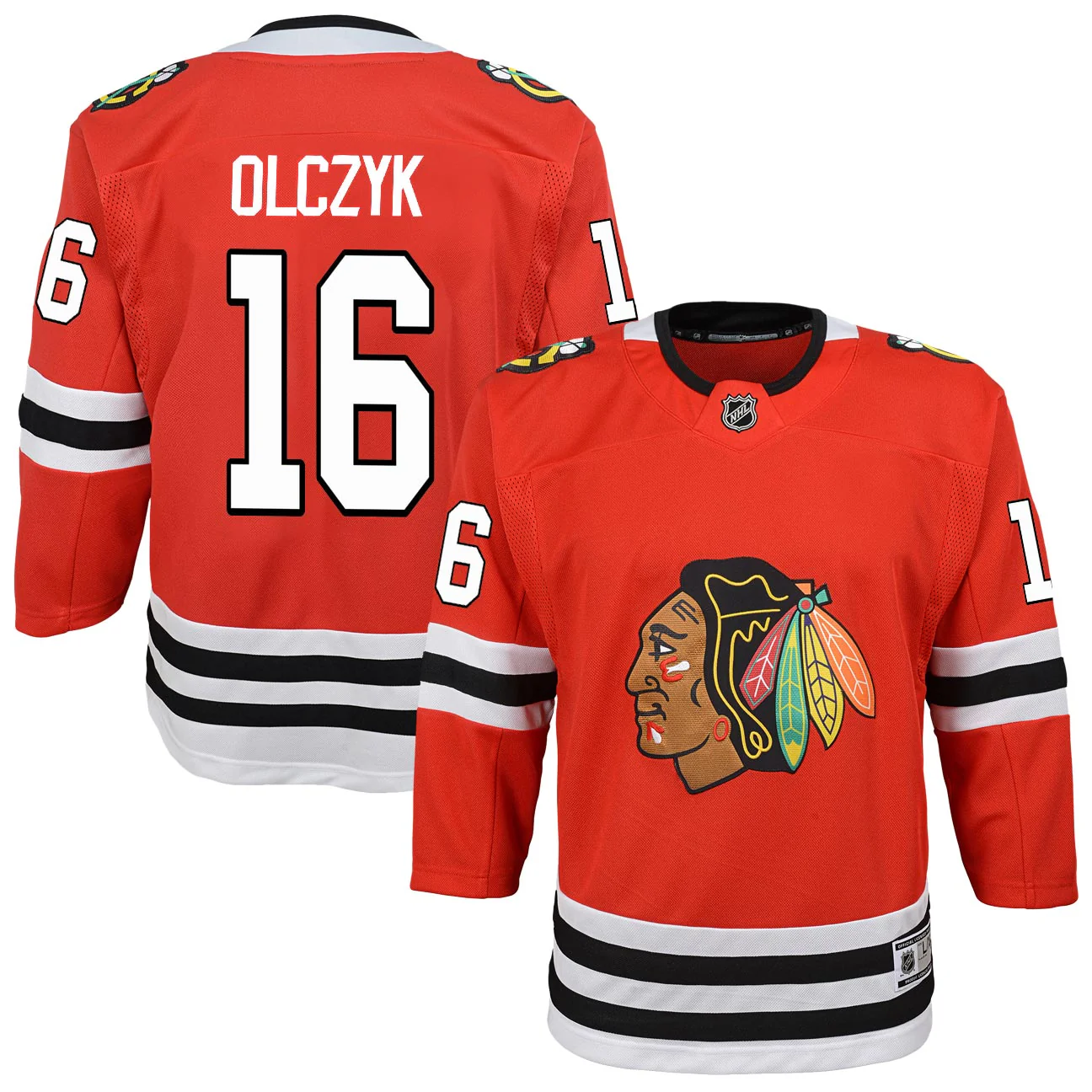 Chicago Blackhawks Eddie Olczyk Youth Red Premier Jersey With Authentic Lettering