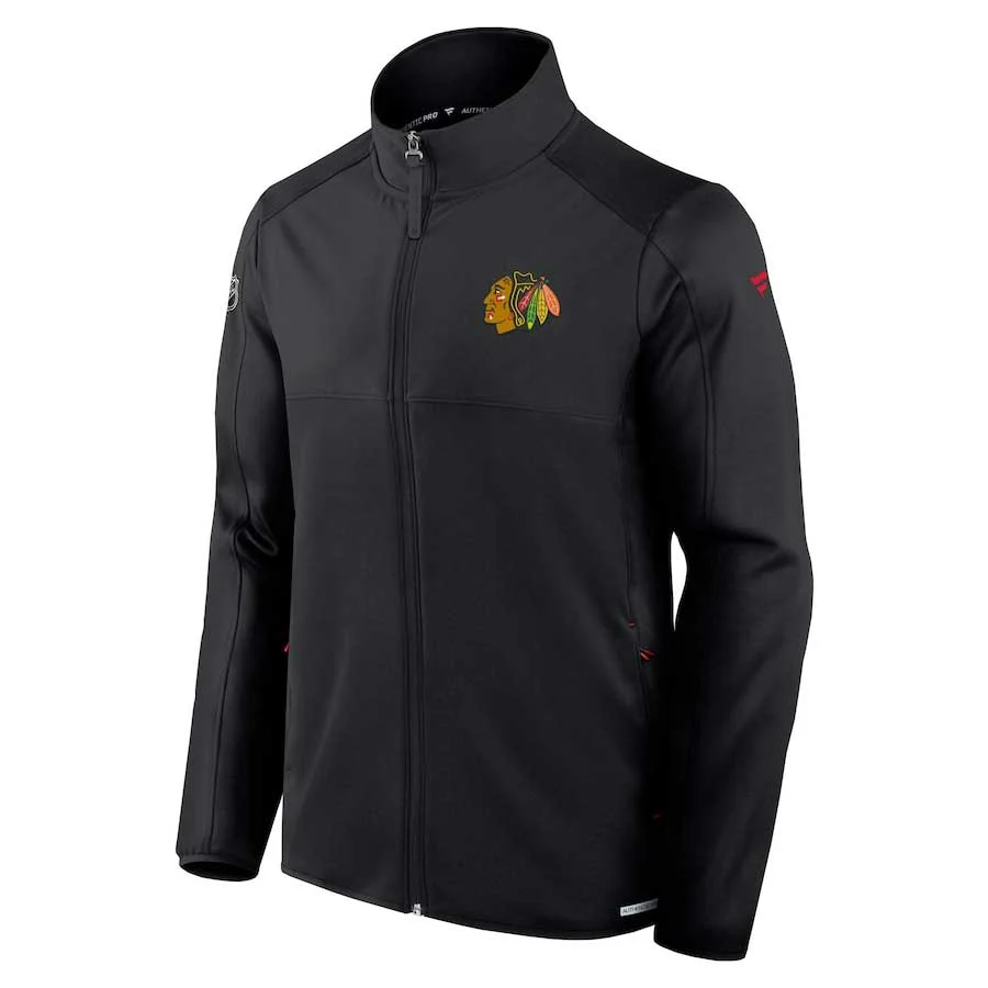 Chicago Blackhawks Fanatics Authentic Pro Full Zip Fleece Jacket - Image 2