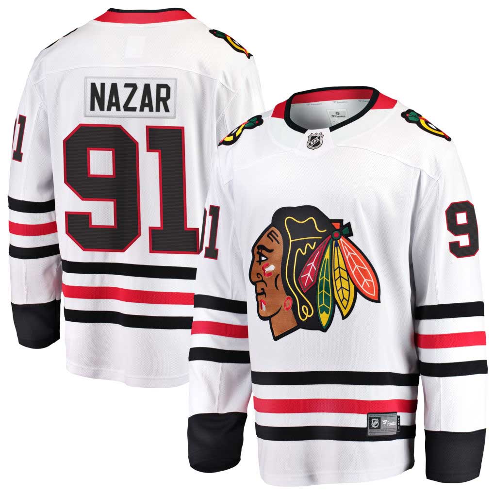 Chicago Blackhawks Frank Nazar Road Breakaway Jersey With Authentic Lettering