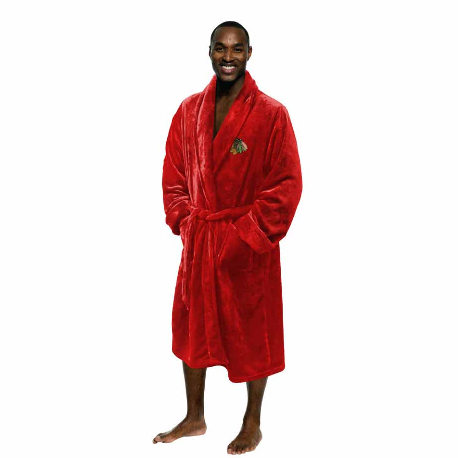 Chicago Blackhawks Men's Silk Touch Bathrobe - Image 2
