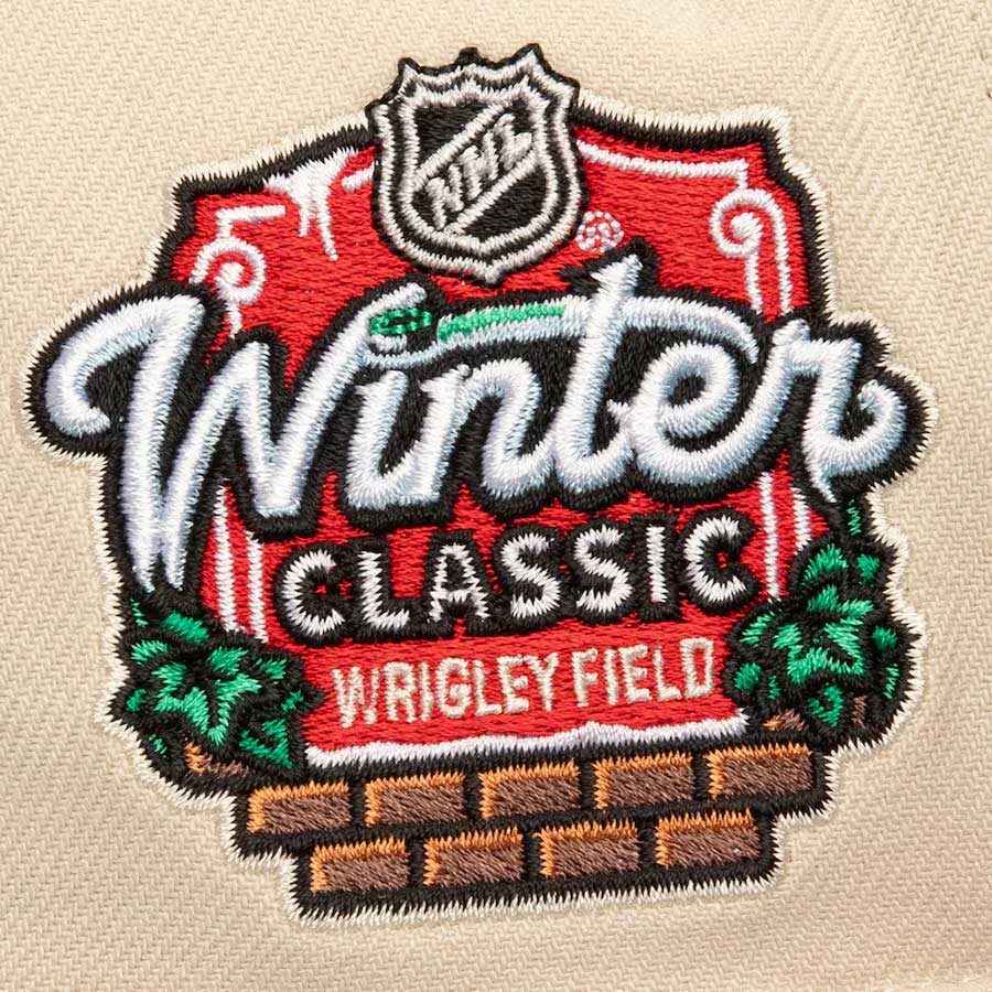 Chicago Blackhawks Mitchell & Ness 2024 Winter Classic Cream Pro Snapback Adjustable Cap - Image 3