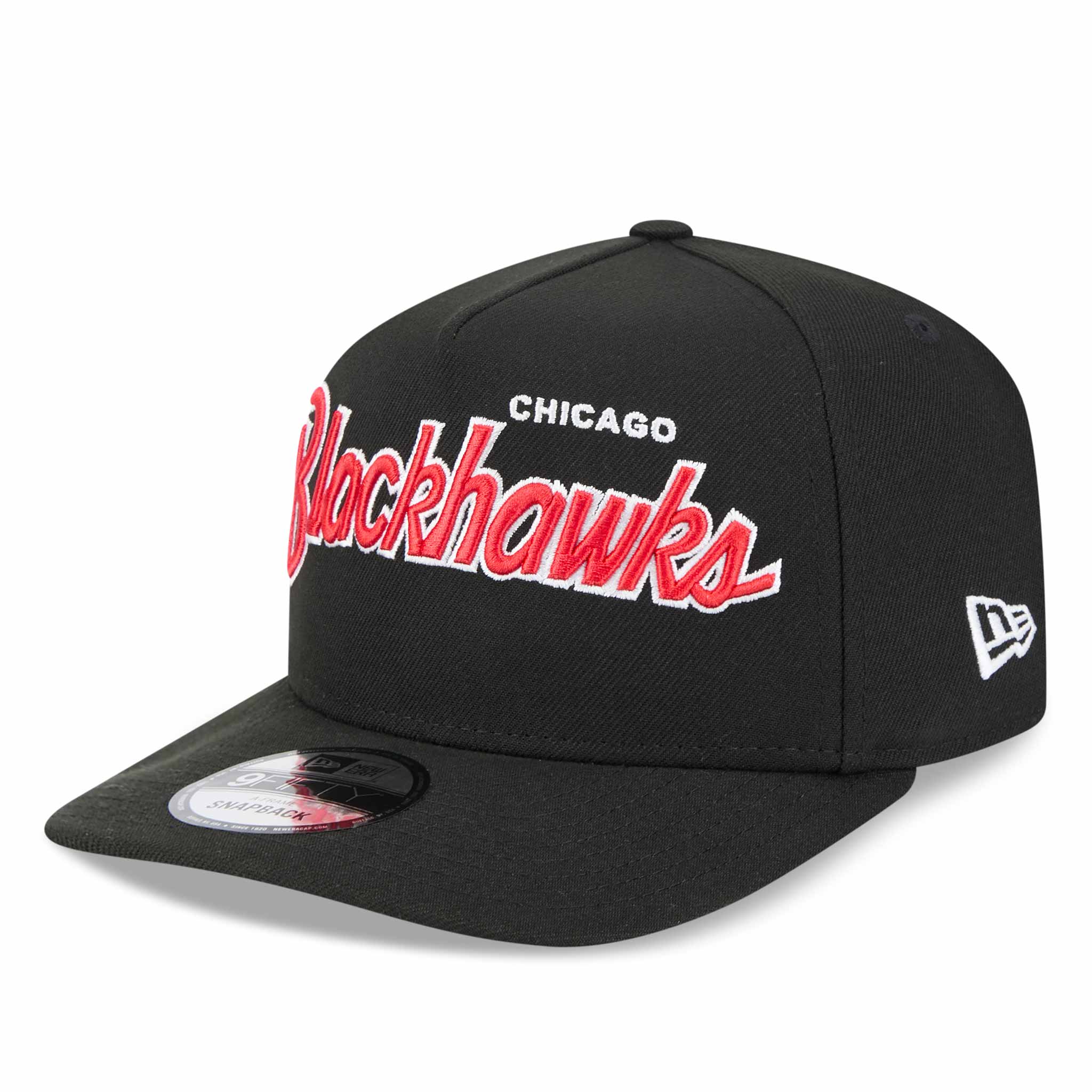 Chicago Blackhawks New Era 9FIFTY Black Indian Head Script Snapback Adjustable Cap - Image 4