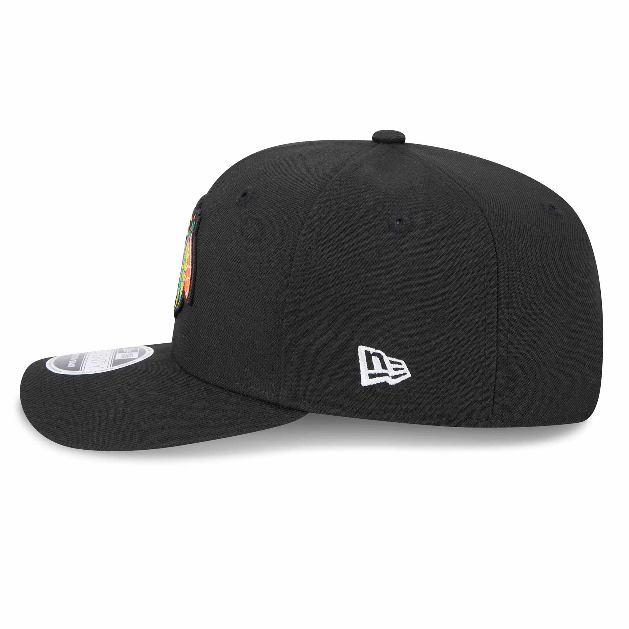 Chicago Blackhawks New Era 9SEVENTY Stretch Snap Black Indian Head Adjustable Cap - Image 3