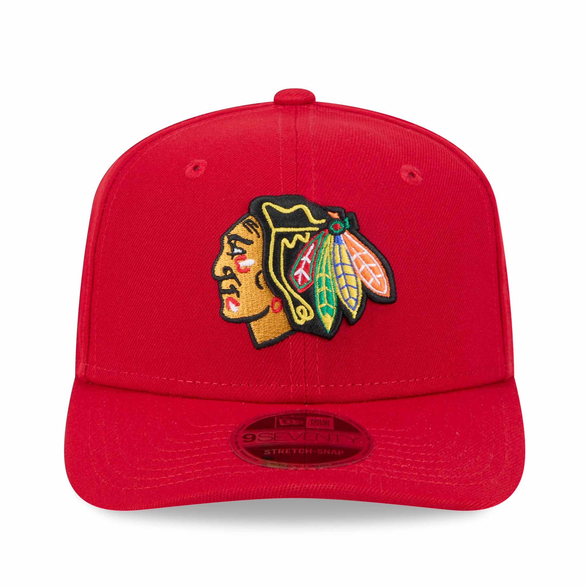 Chicago Blackhawks New Era 9SEVENTY Stretch Snap Red Indian Head Adjustable Cap - Image 4