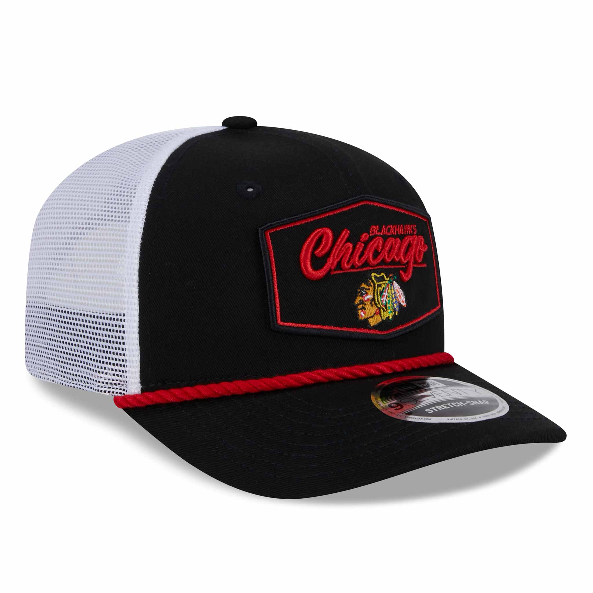 Chicago Blackhawks New Era 9SEVENTY Stretch Snap Rope Patch Adjustable Cap - Image 5