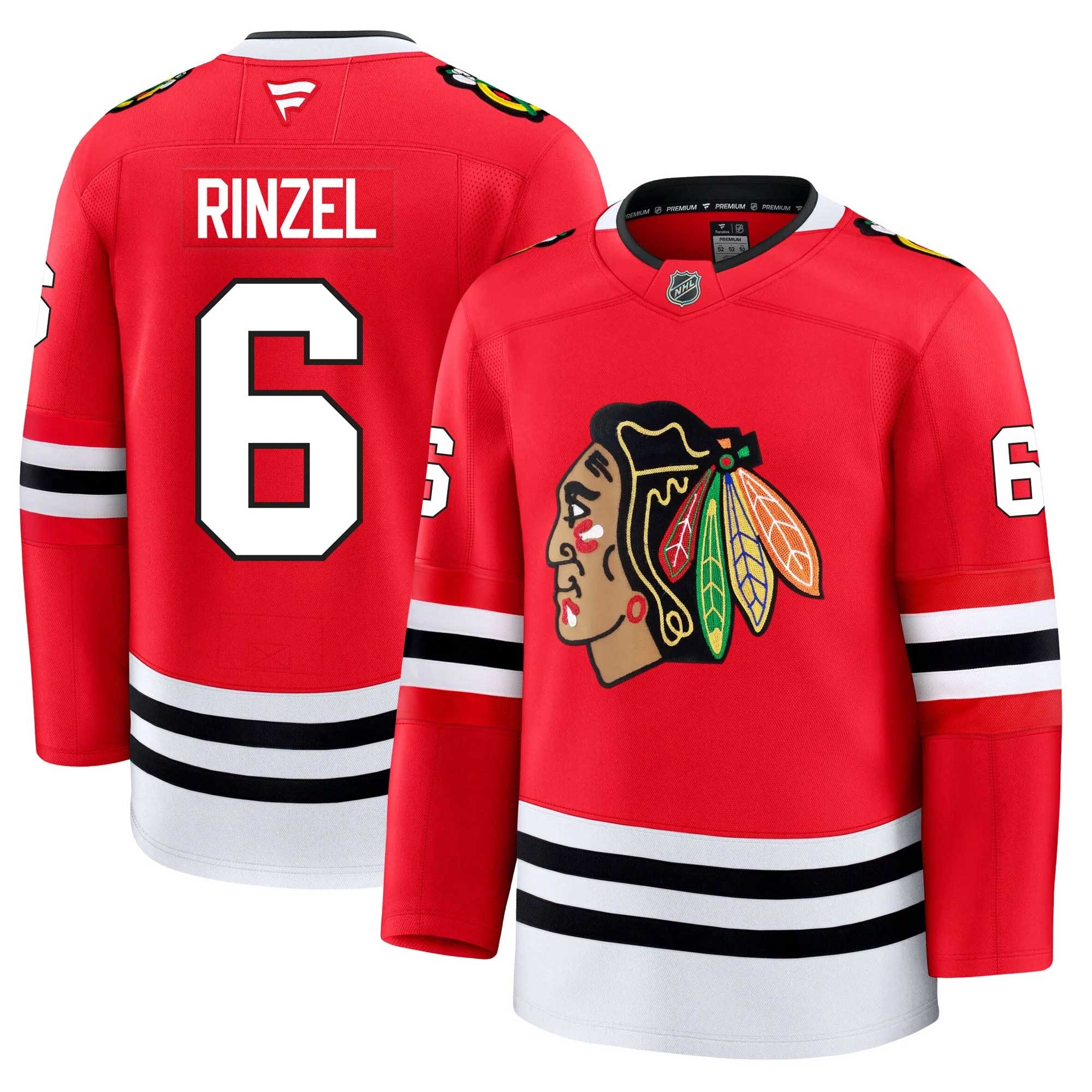 Chicago Blackhawks Sam Rinzel Fanatics Home Premium Jersey With Authentic Lettering