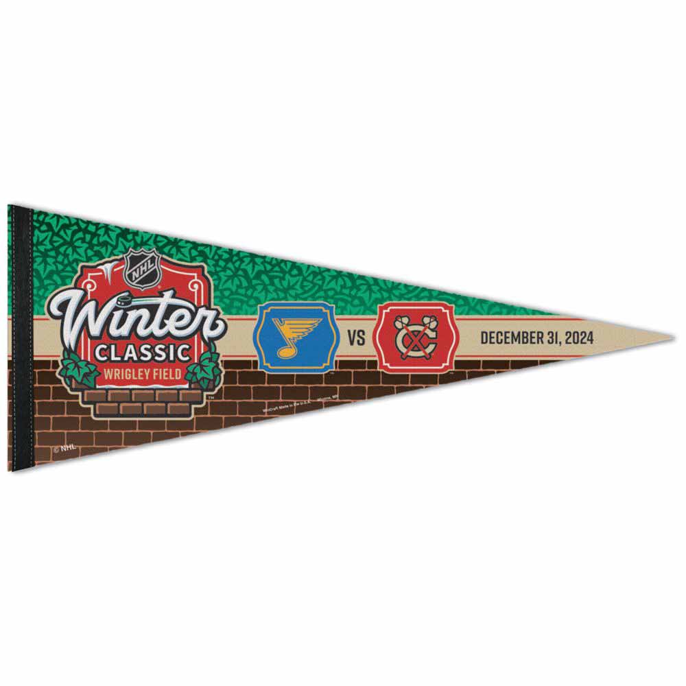 Chicago Blackhawks vs. St. Louis Blues 2025 Winter Classic Premium Pennant