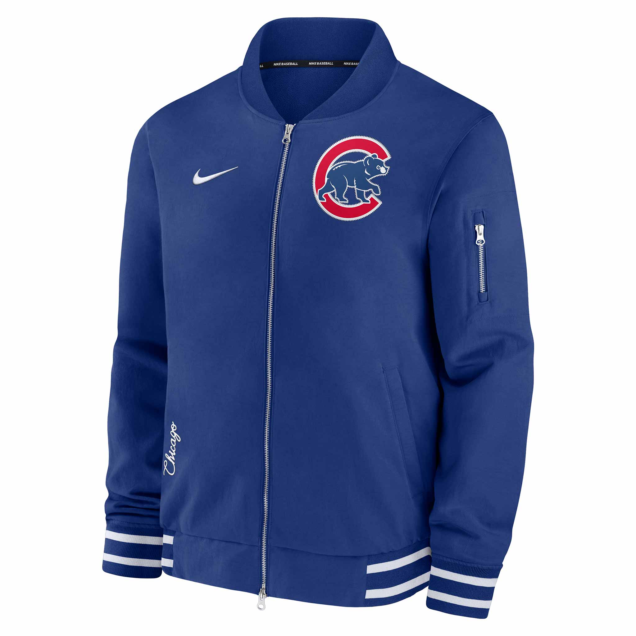 Chicago Cubs 2024 Nike Authentic Collection Bomber Jacket