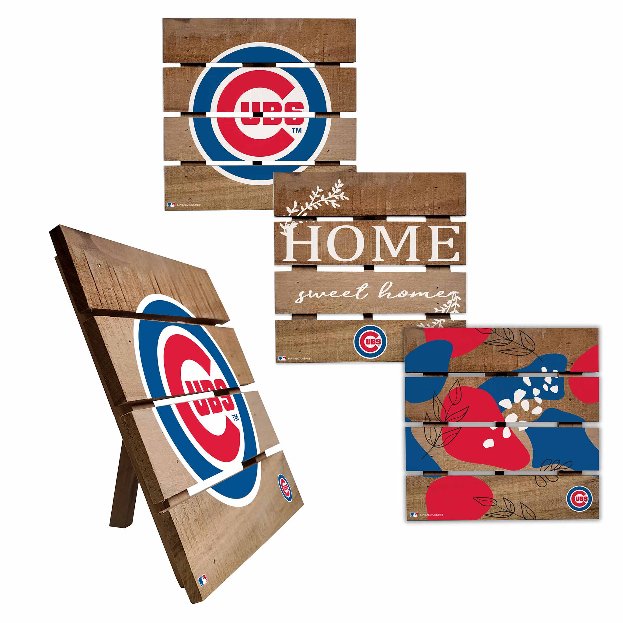 Chicago Cubs 4-Pack Pallet Hot Plate Set