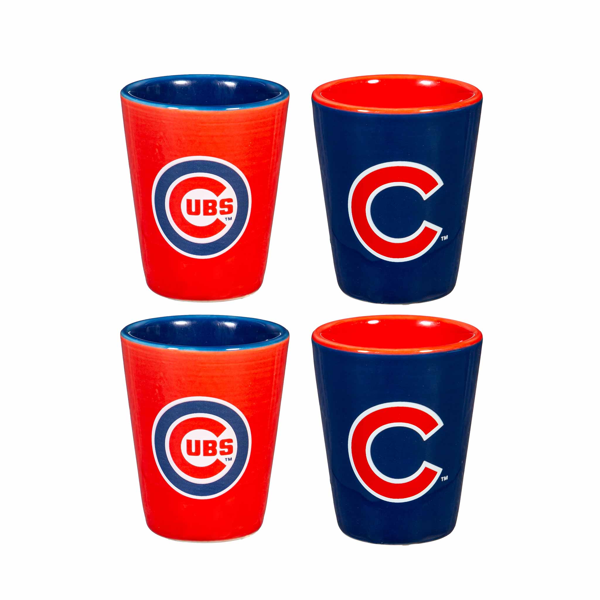 Chicago Cubs 4 Piece Ceramic Shot Glass Set
