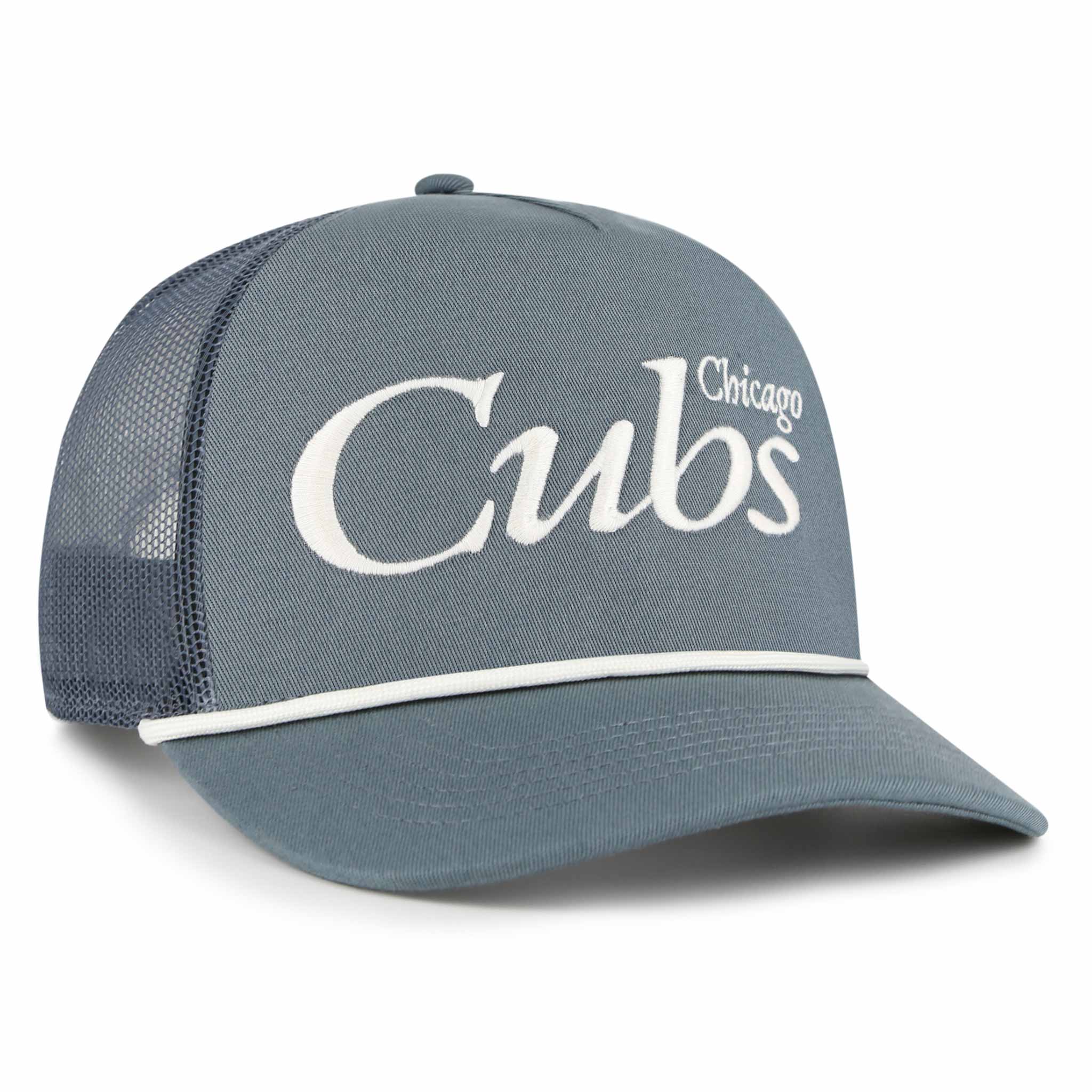 Chicago Cubs 47 Brand Foundation Script Rope Hitch Grey Snapback Adjustable Cap - Image 3