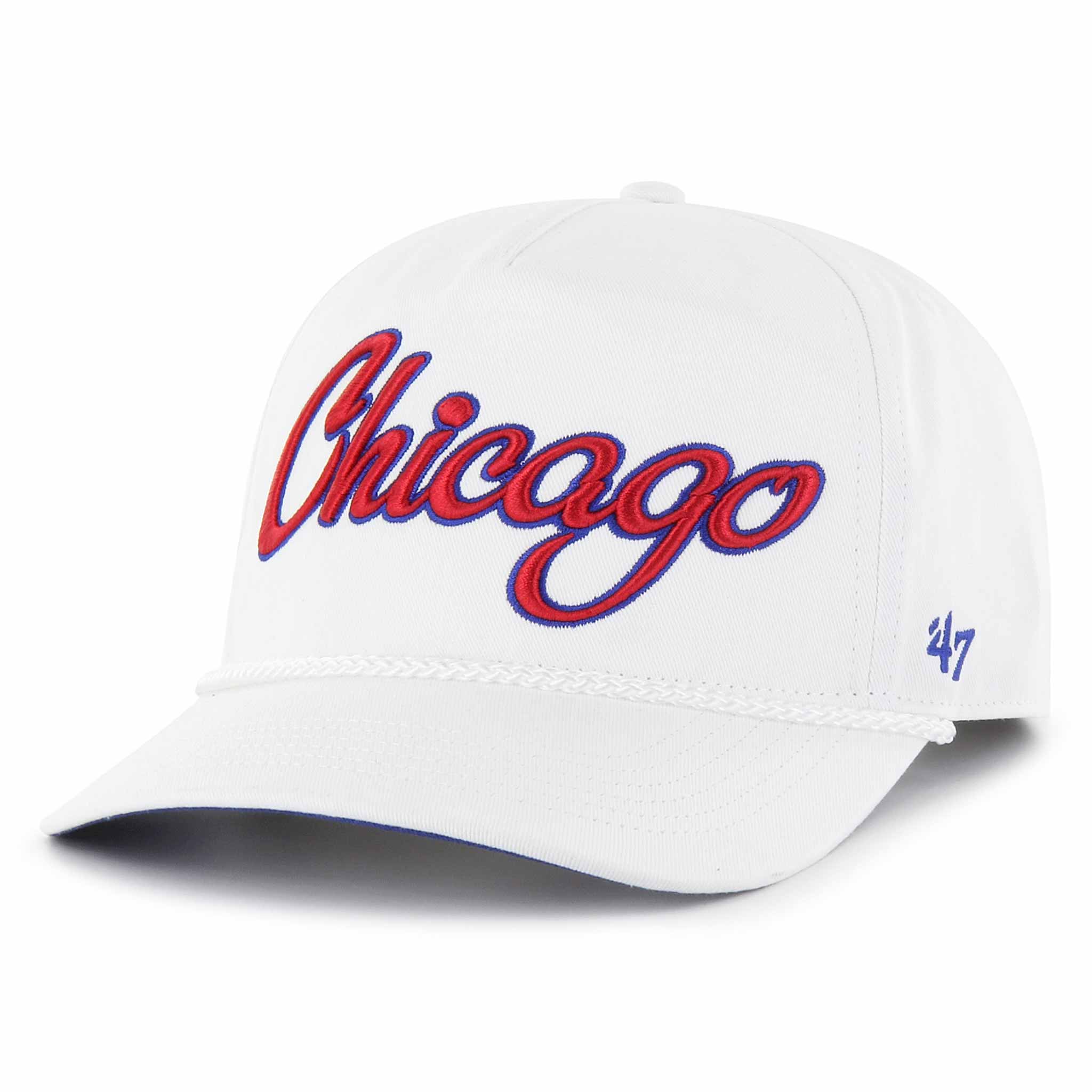 Chicago Cubs 47 Brand White Overhand Hitch Snapback Adjustable Cap - Image 3