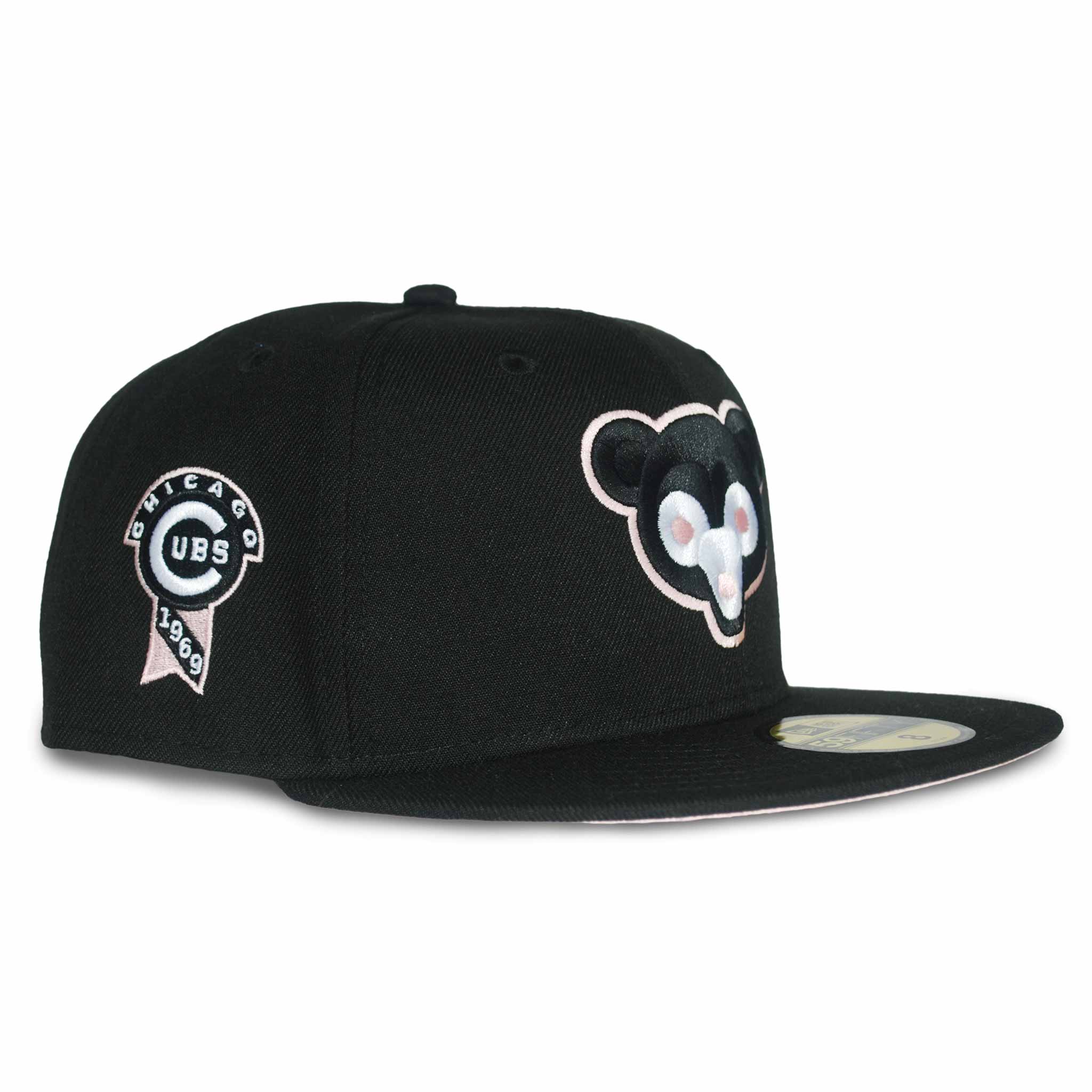 Chicago Cubs Black Pink 1969 Bear and Patch 59FIFTY Fitted Cap - Image 2