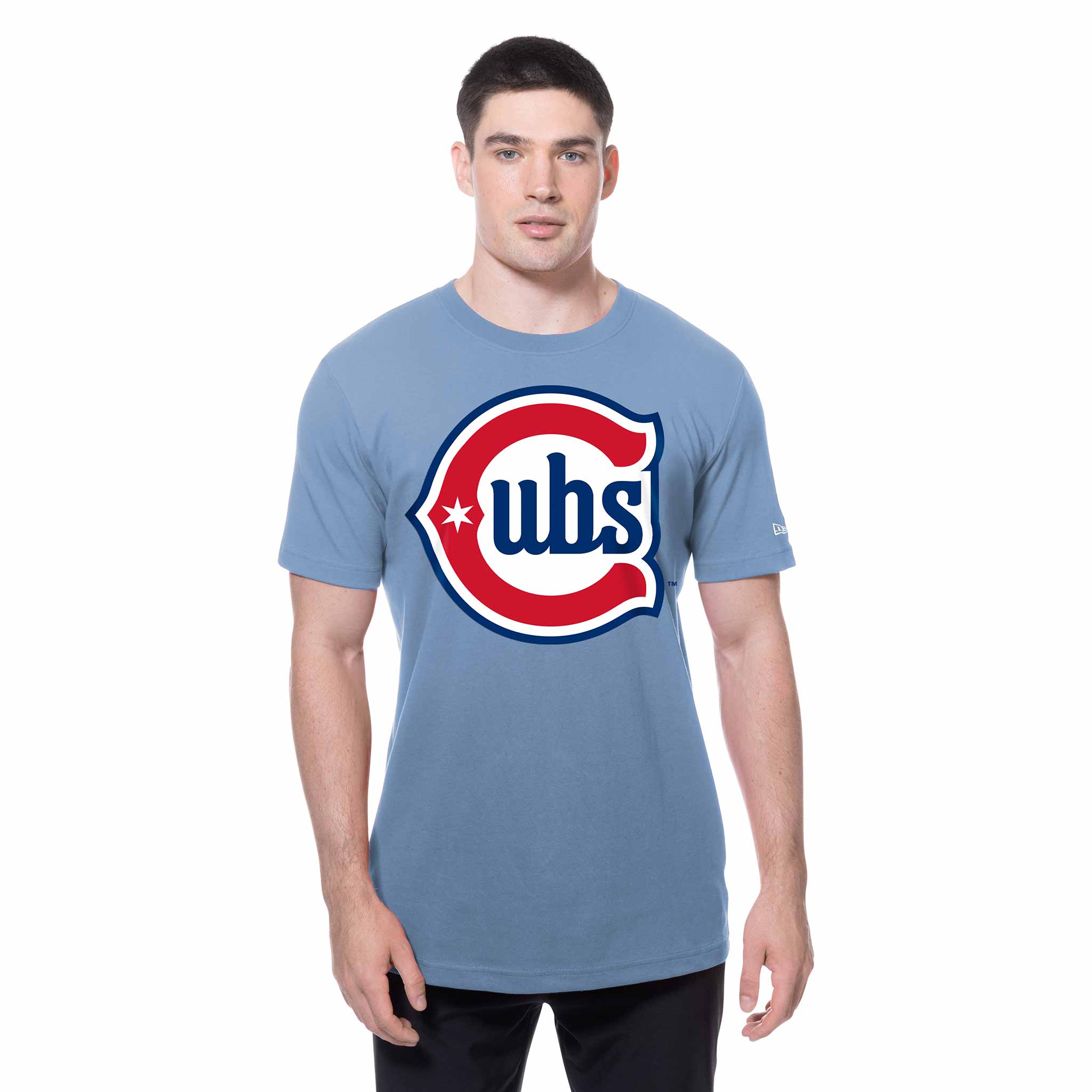 Chicago Cubs Blues Alternate 2 Logo New Era Baby Blue T-Shirt