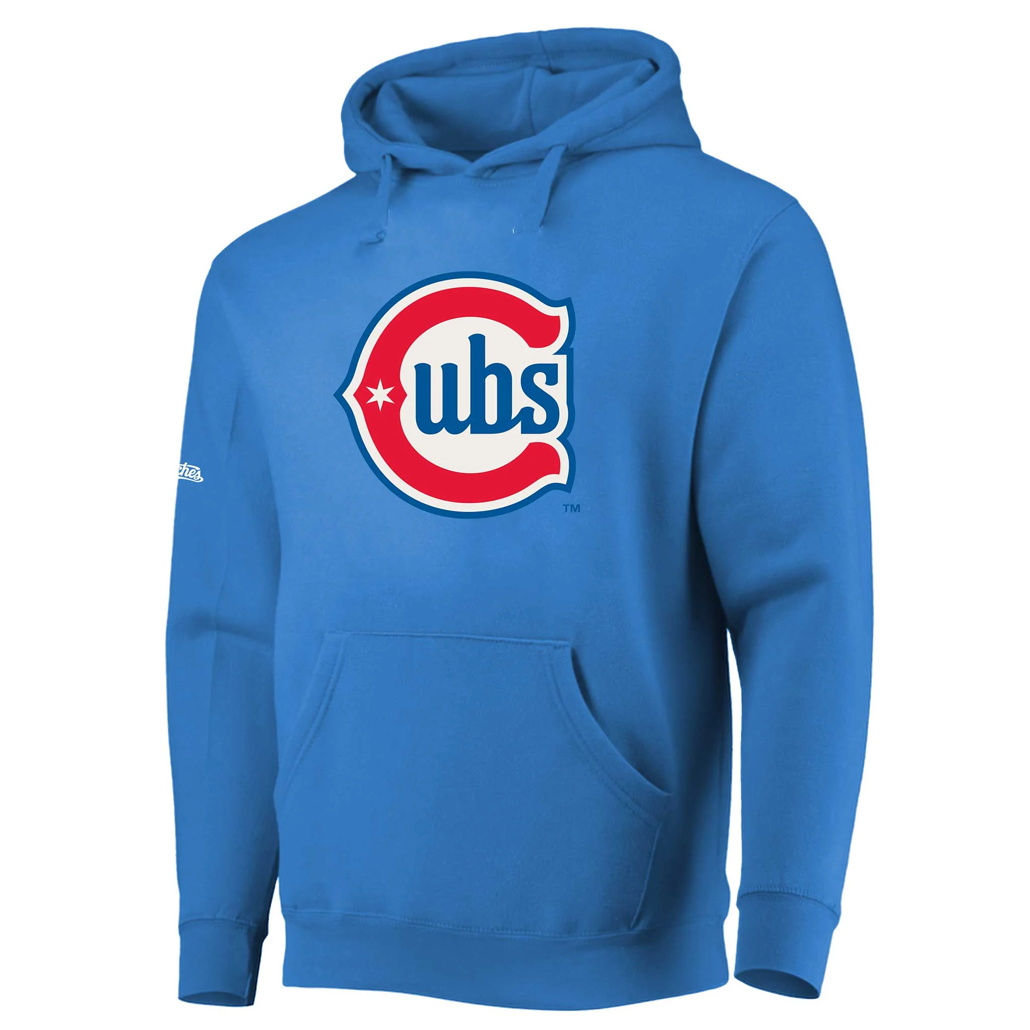 Chicago Cubs Blues Alternate 2 Logo Stitches Baby Blue Hooded Sweatshirt